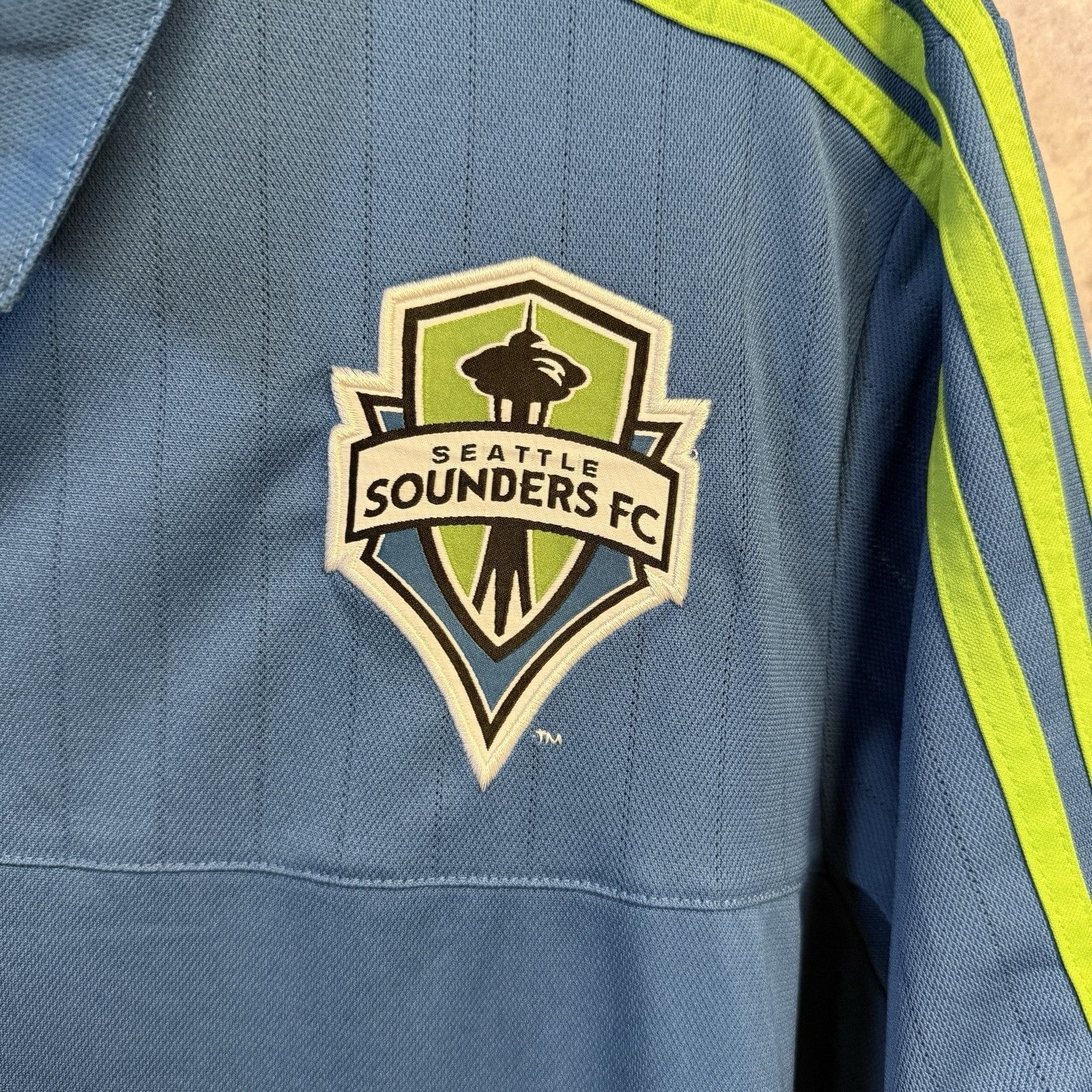 Adidas Seattle Sounders FC Adidas Jersey Mens XL Blue 2014 Soccer Size US XL / EU 56 / 4 - 5 Thumbnail