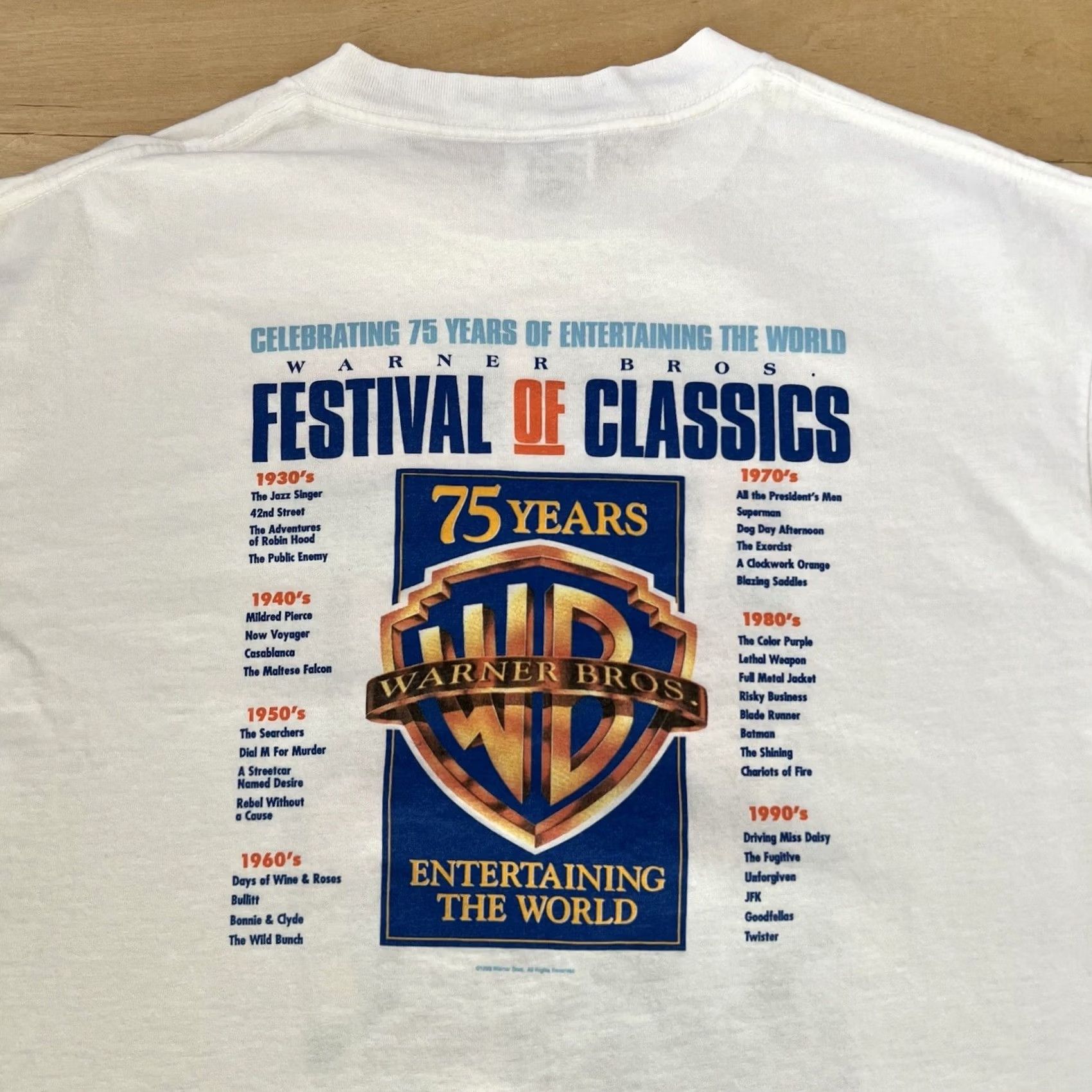 Vintage VINTAGE Warner Bros Festival Of Classics Shirt L White 90s Movie Promo Horror Tee Mens Size US L / EU 52-54 / 3 - 7 Thumbnail