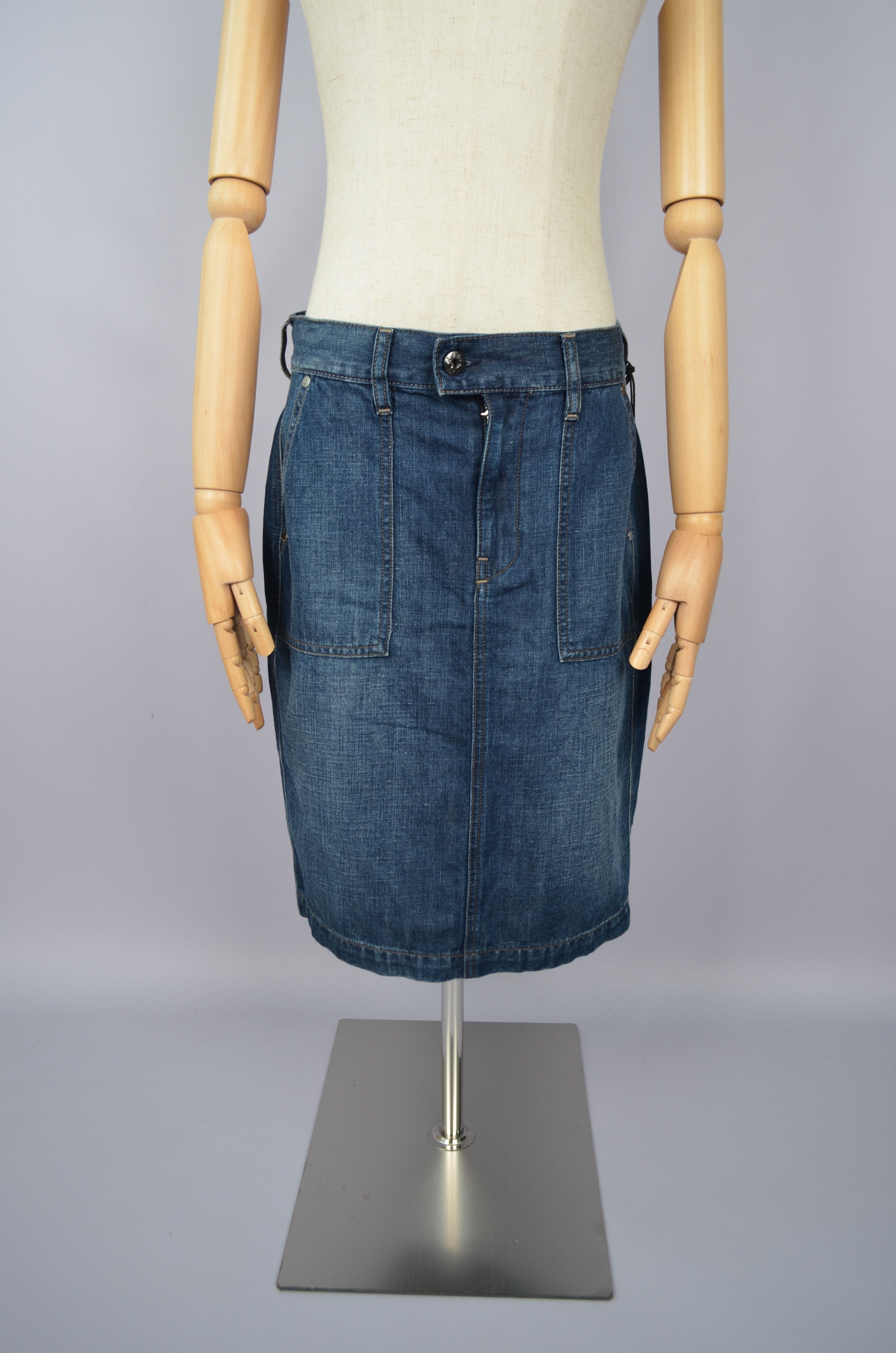 Designer × Diesel Diesel Blue Denim Cotton/Linen Skirt Size W27 NWT Size 27" / US 4 / IT 40 - 13 Thumbnail