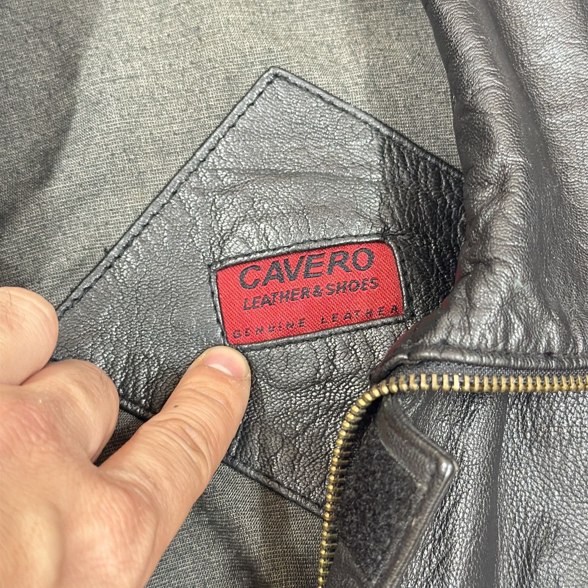 Vintage Cavero Mens Black Leather Jacket M size Size US M / EU 48-50 / 2 - 10 Thumbnail
