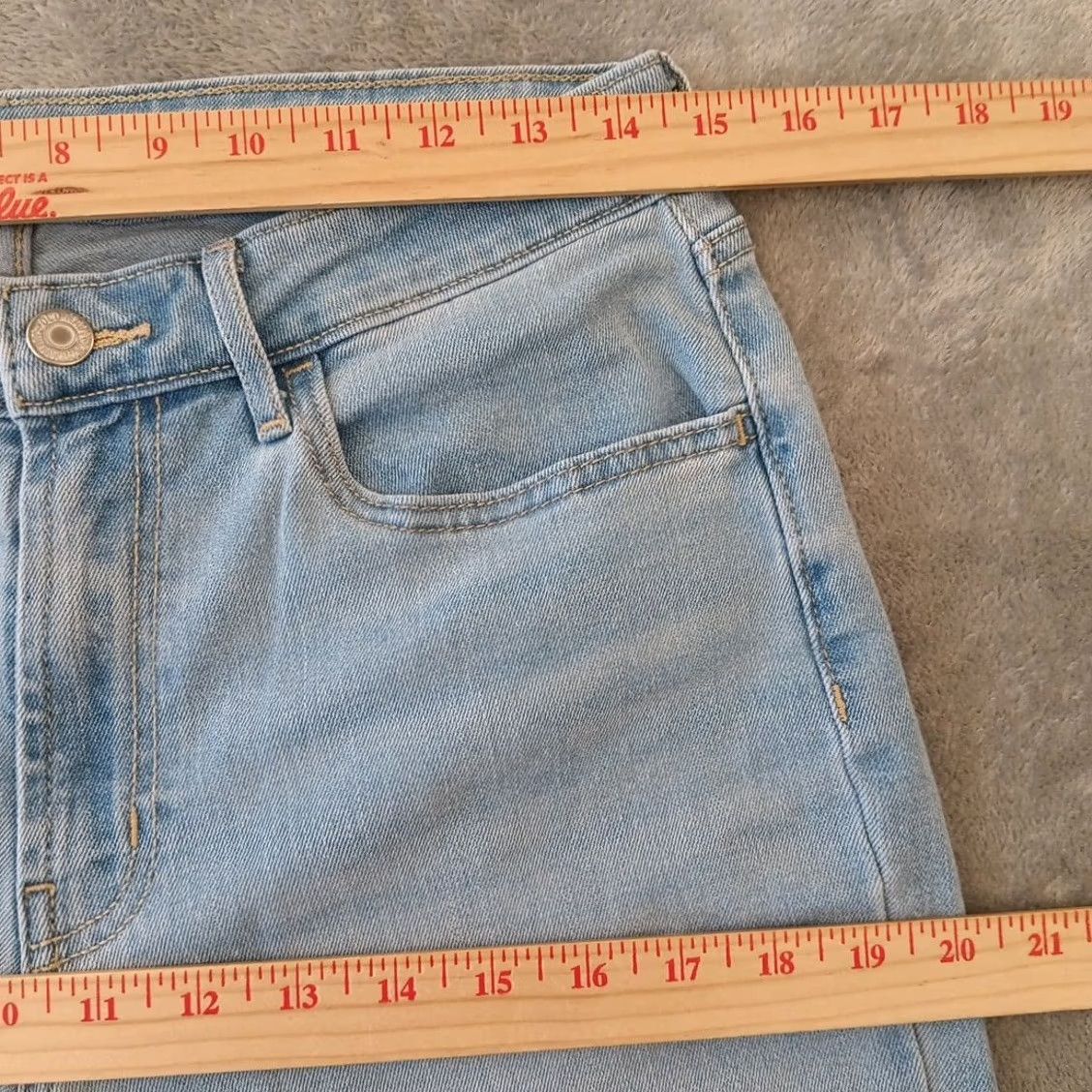 Old Navy Old Navy Jeans Womens Size 8 Blue Light Wash Stretch Wide-Leg 28x30 Denim Regular Inseam 30 Size 30" / US 8 / IT 44 - 3 Thumbnail