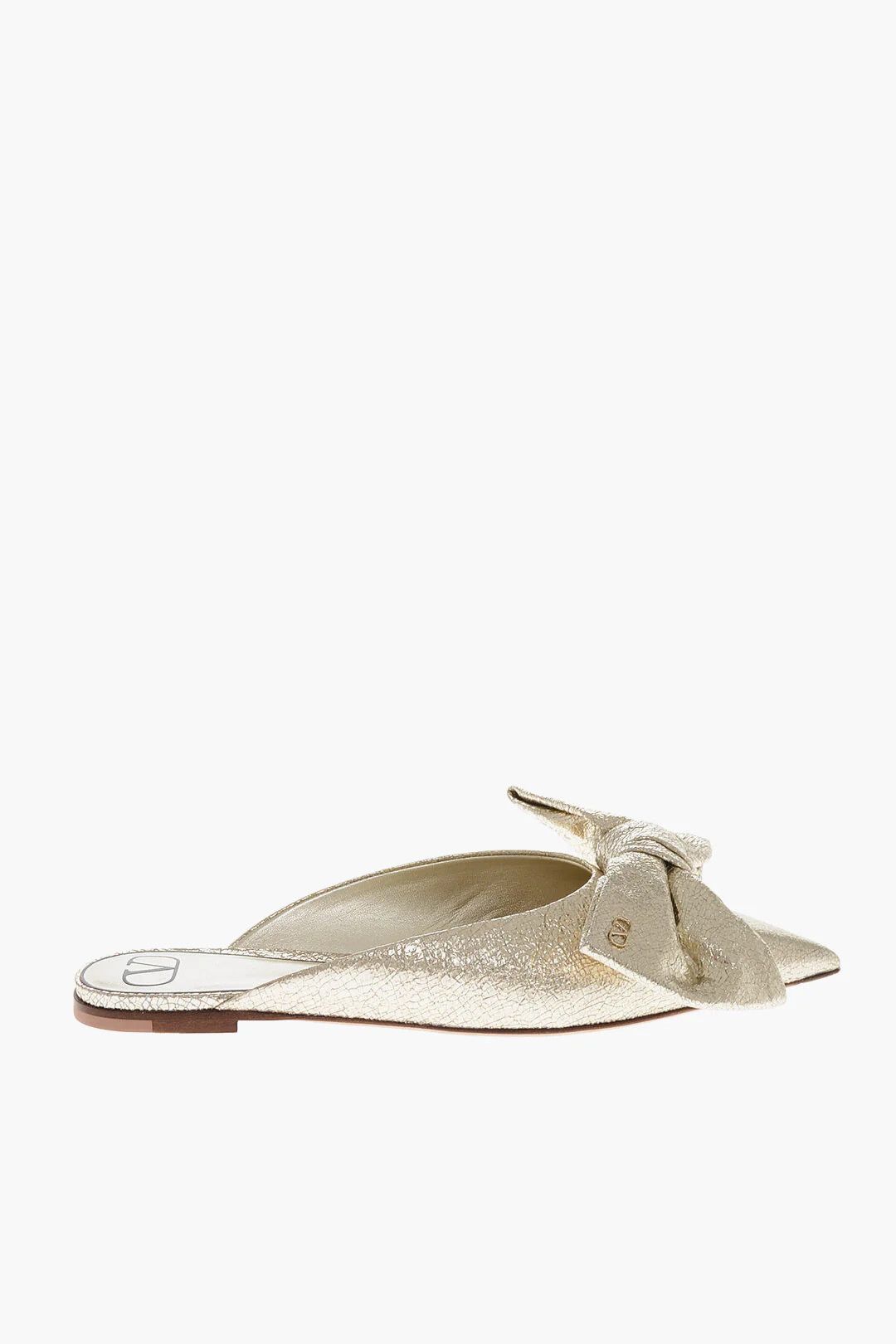 Valentino og1mm0426 Lamé Leather Mules in Gold Size US 10 / IT 40 - 1 Thumbnail