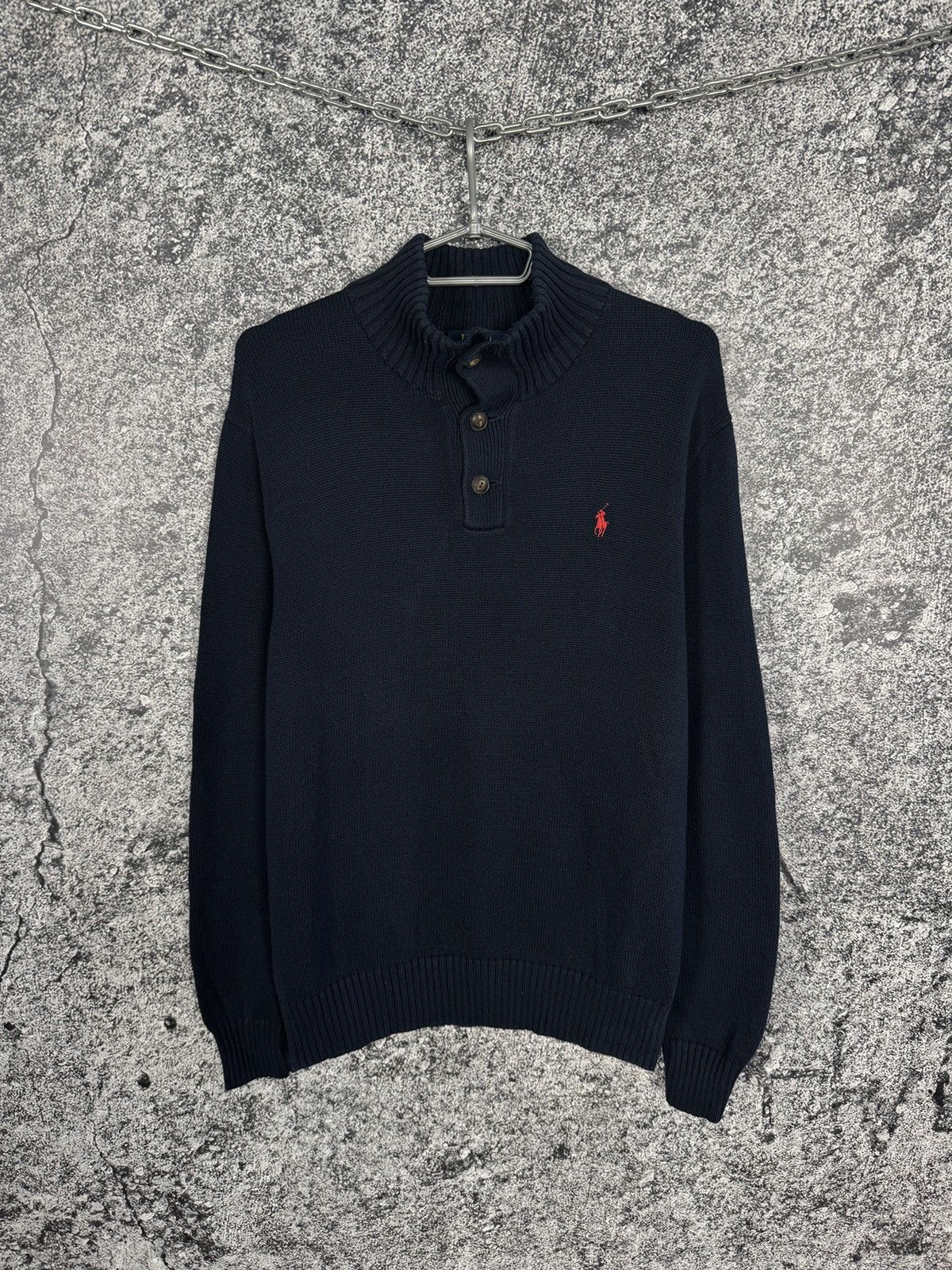 Polo Ralph Lauren Polo Ralph Lauren Knit Sweater 1/4 Button Collar Size L Size US L / EU 52-54 / 3 - 1 Thumbnail