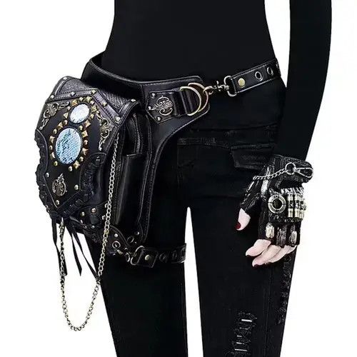 Other Drop Leg Bag Steampunk Retro Rock Waist Belt Bag Size ONE SIZE - 3 Thumbnail