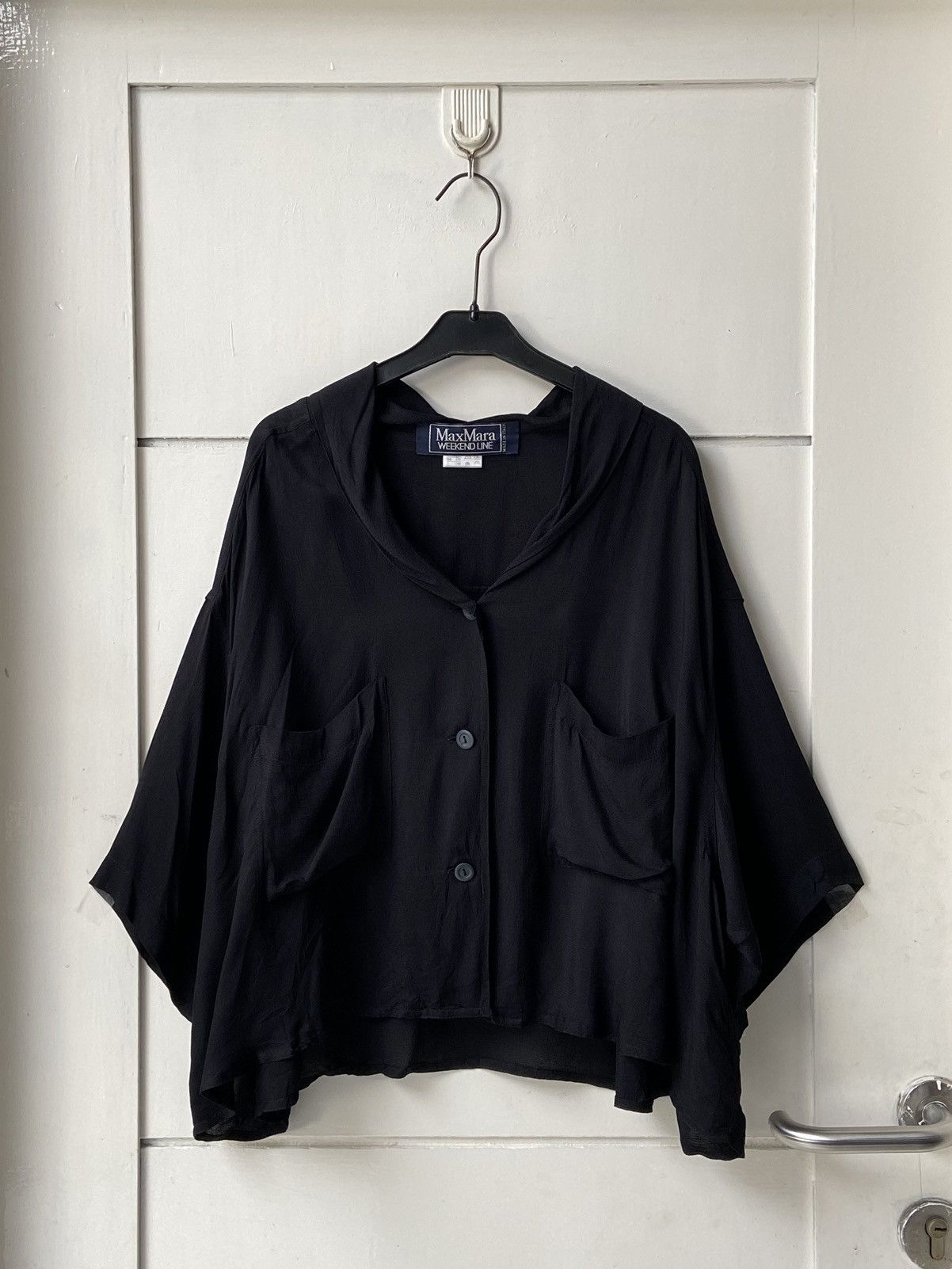 Max Mara MAX MARA Black Crop Shirt Size XXL / US 16-18 / IT 52-54 - 8 Thumbnail