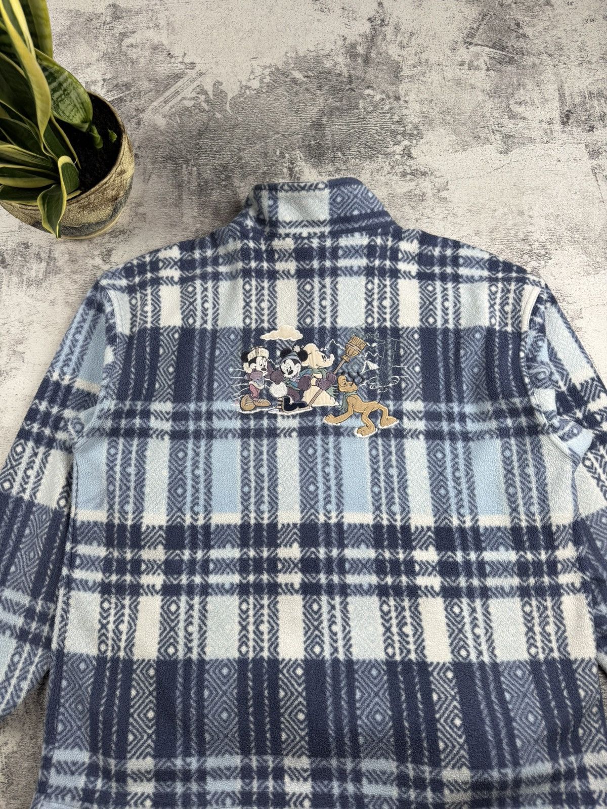 Disney Disney Store 90s Vintage Zip Plaid Preppy New Year Cozy Fleece Jacket Pullover Size US L / EU 52-54 / 3 - 5 Thumbnail