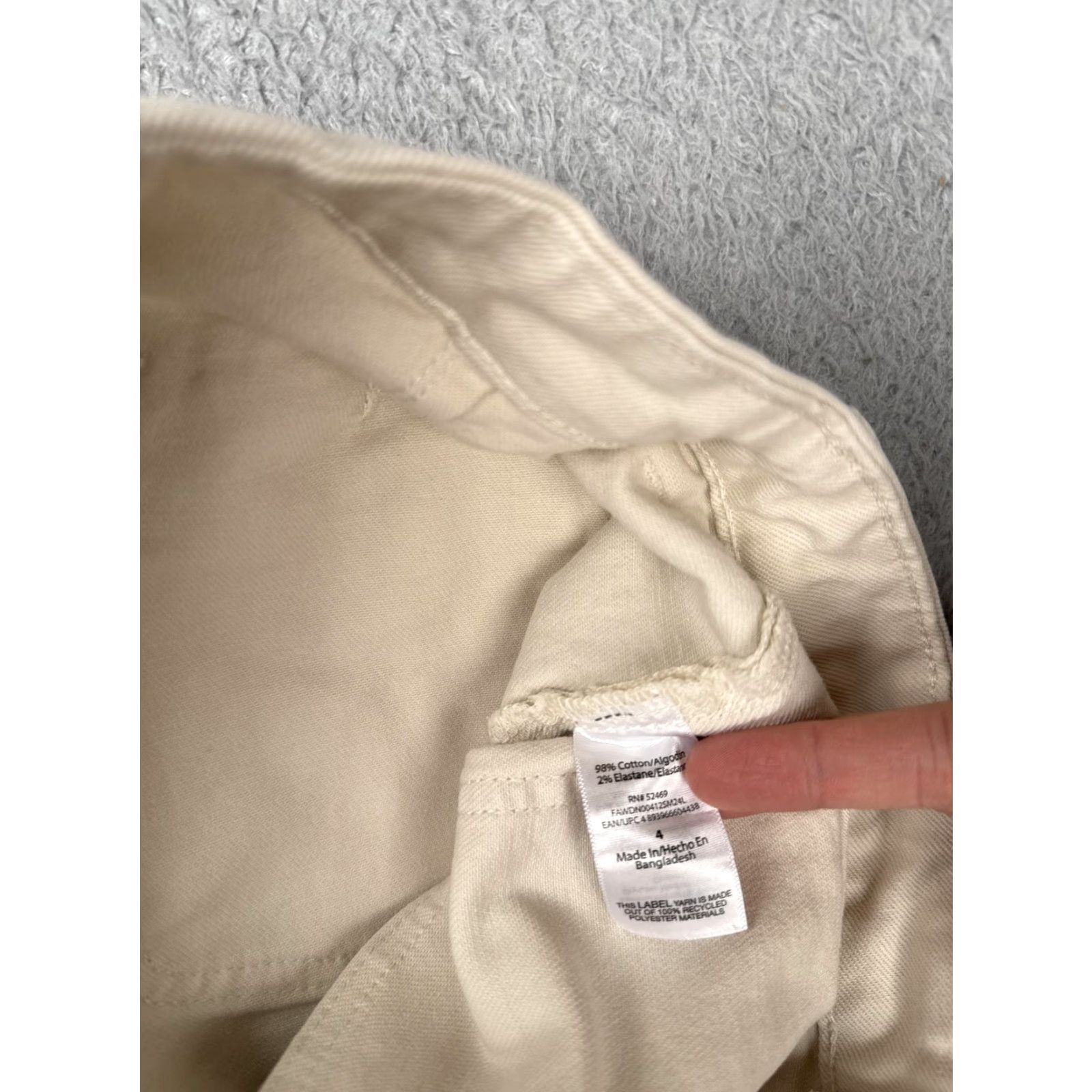 Vintage Free Assembly Jeans Womens 4 Beige Wide-Leg High Rise Raw Hem Cotton 27x26 Size 27" / US 4 / IT 40 - 7 Thumbnail