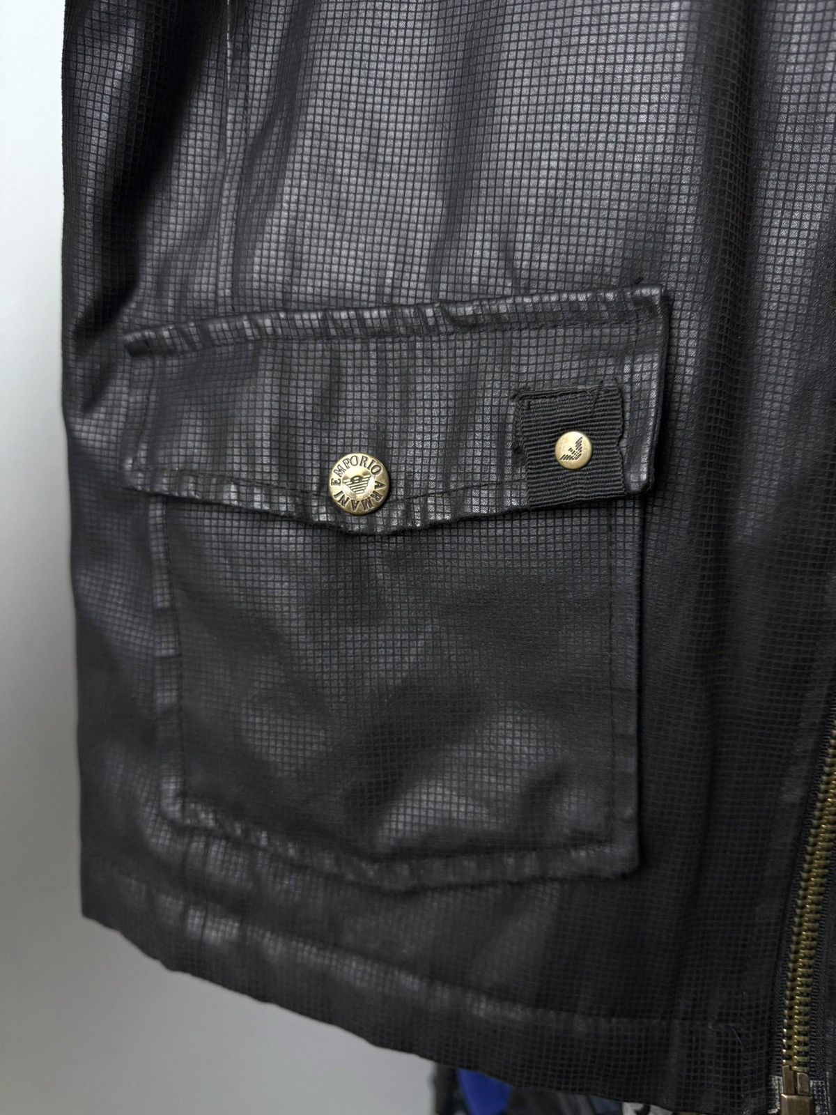Emporio Armani Vintage Emporio Armani Archive Coated Jacket Leather Style Size US M / EU 48-50 / 2 - 7 Thumbnail