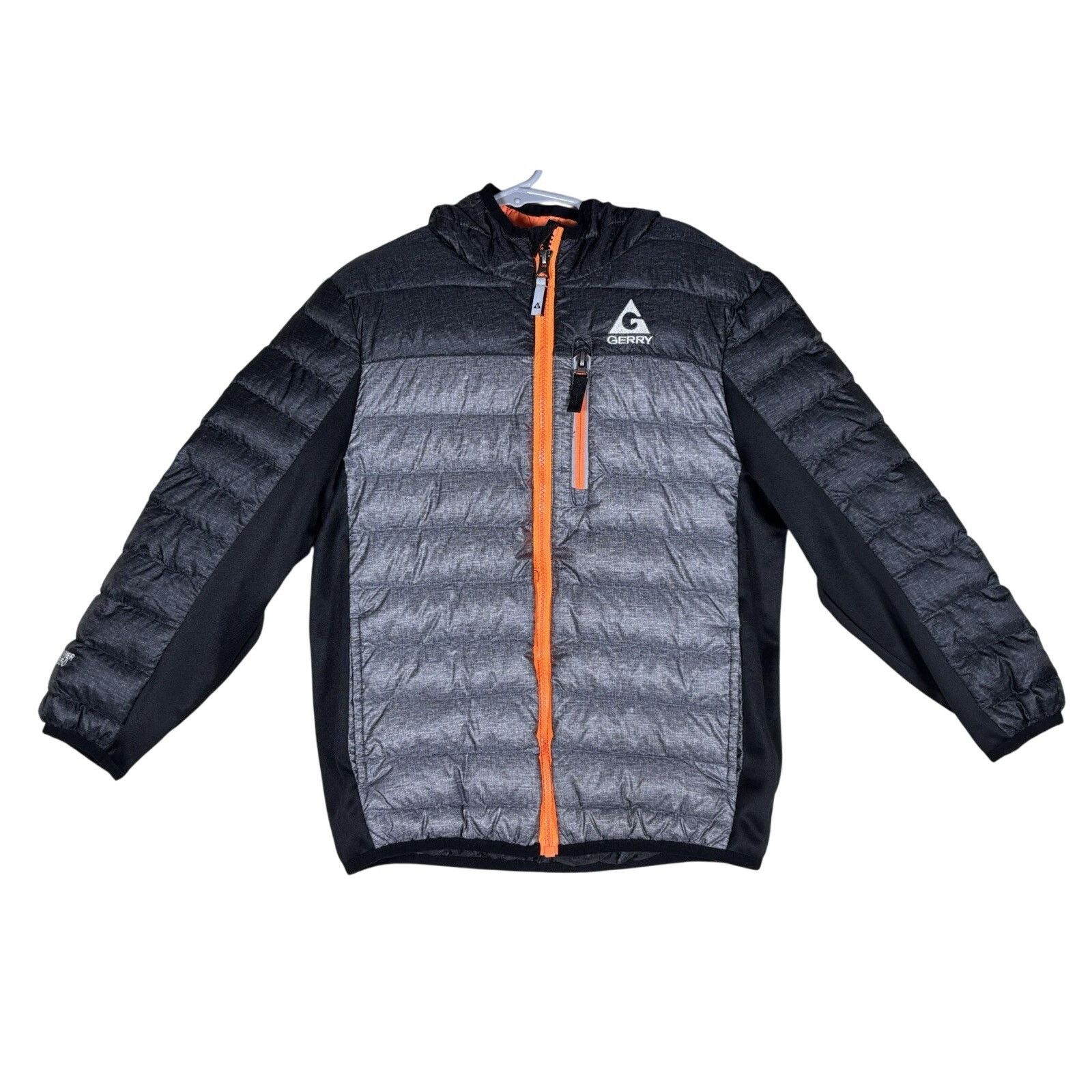 The Unbranded Brand Gerry Kids Puffer Jacket XS 5/6 Gray Black Hooded Down Size US XS / EU 42 / 0 - 1 Thumbnail