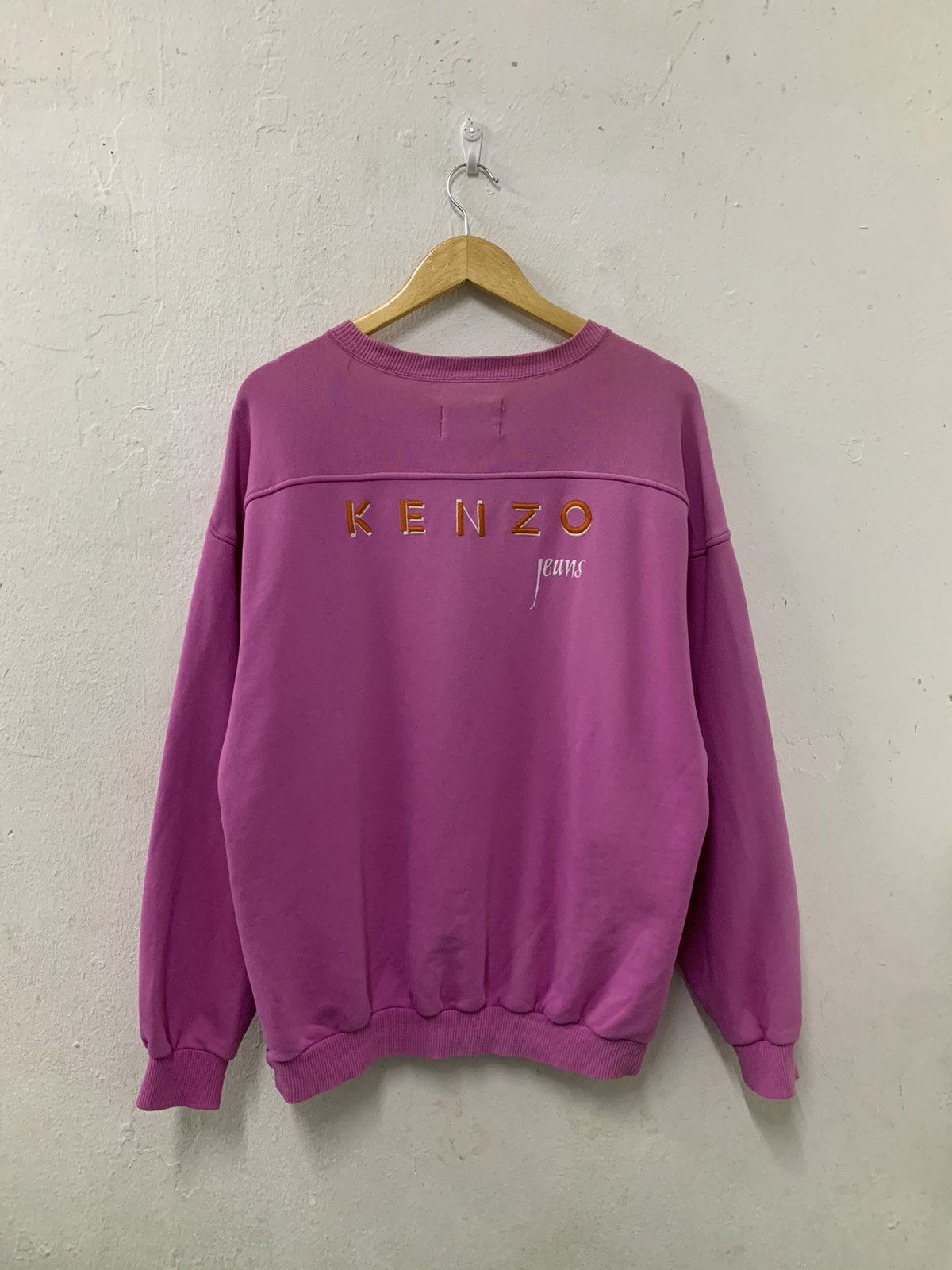 Kenzo × Vintage VINTAGE KENZO JEANS DISTRESSED SWEATSHIRT BIG BACK SPELLOUT Size M / US 6-8 / IT 42-44 - 2 Thumbnail