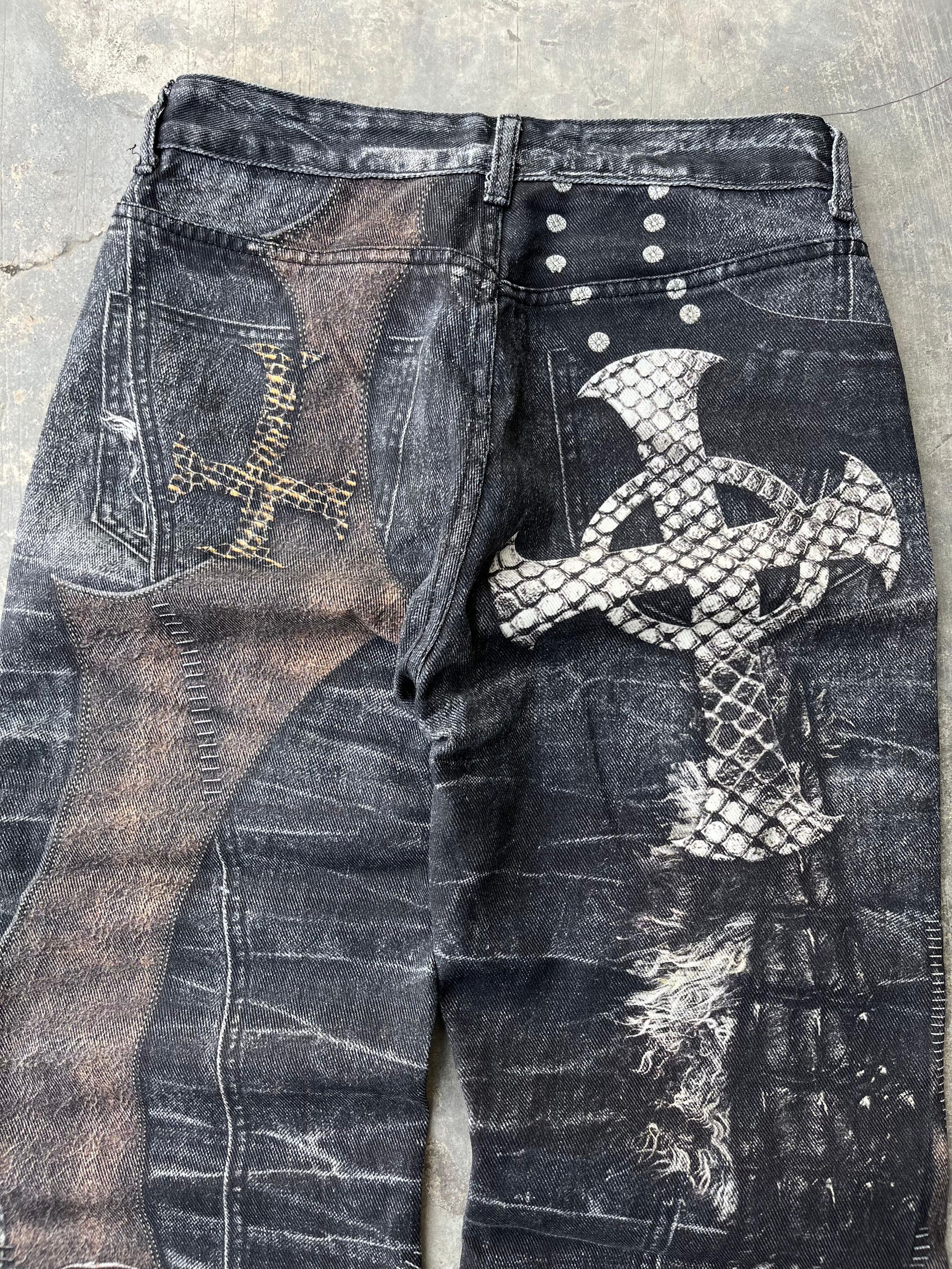 If Six Was Nine Unbrand Pyton Pattern Flared Pants Size US 29 - 6 Thumbnail
