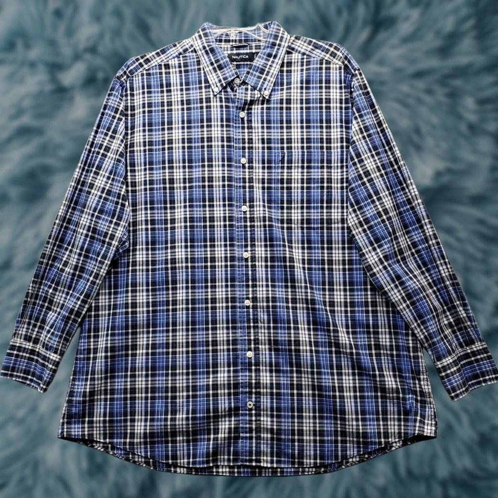 Nautica Nautica Casual Shirt Mens 2XL Multi Plaid Cotton Classic Fit Button-Down Shirt Size US XXL / EU 58 / 5 - 1 Thumbnail