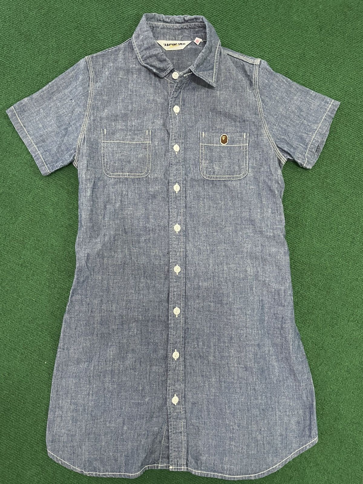 Bape Chambray Button Up Shirt Dress Size XS / US 0-2 / IT 36-38 - 2 Thumbnail
