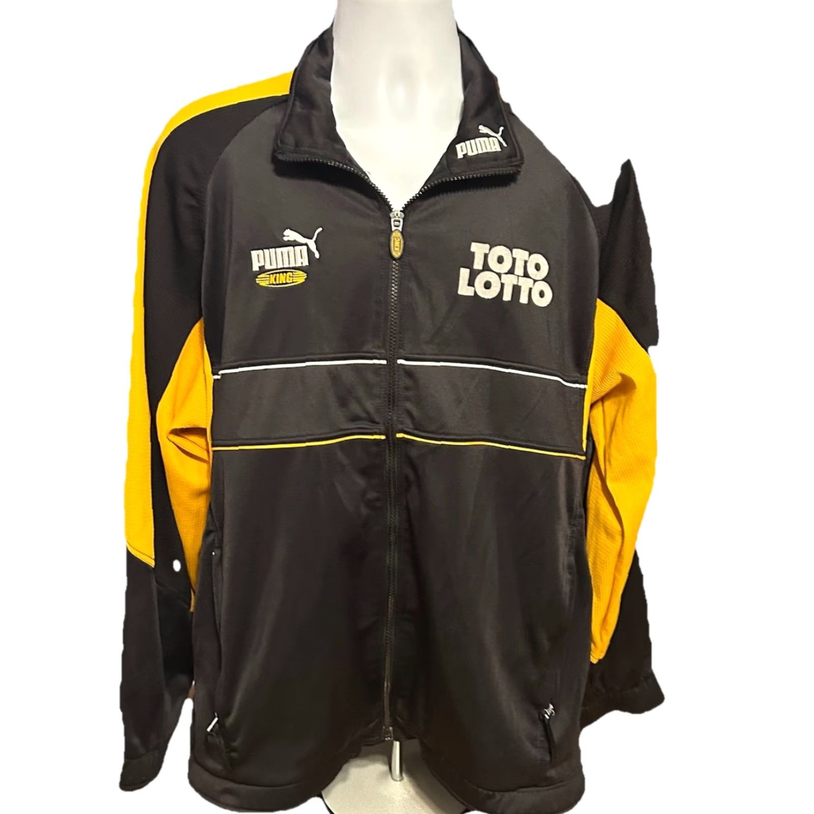 Puma PUMA King Full Zip Jacket Men XL Black Yellow Multicolor Logo Zipper Pocket Front Zip Workwear Outdoor Fall Winter Spring Size US XL / EU 56 / 4 - 3 Thumbnail