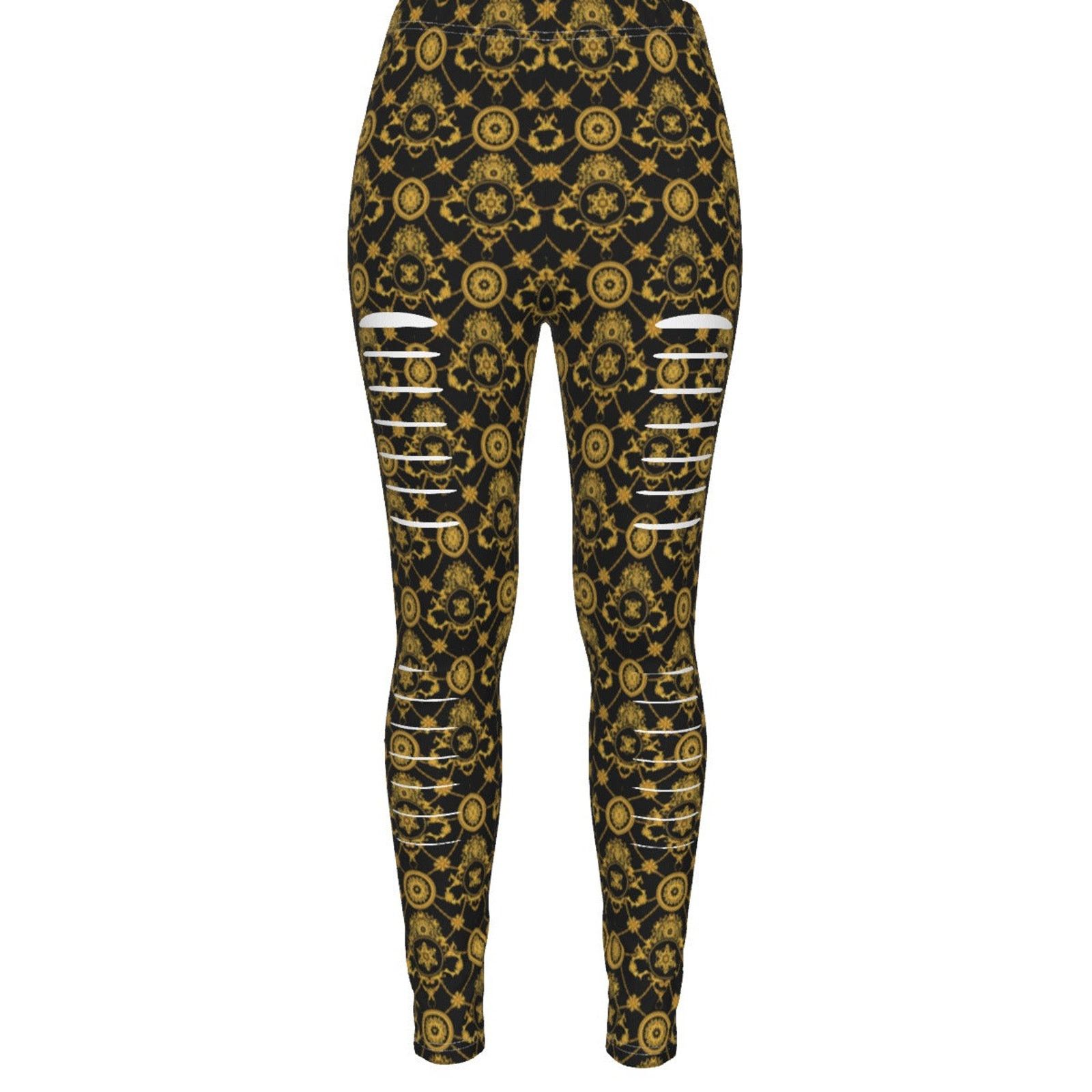 Other kokorepublicboutique Print Women's Ripped Leggings Size 36" / US 14 / IT 50 - 2 Thumbnail