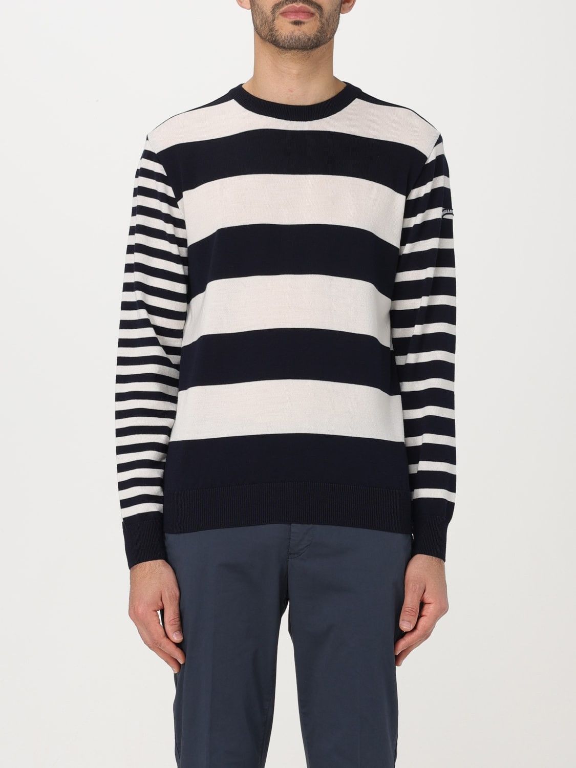 Paul & Shark PAUL & SHARK cream & navy blue striped wool sweater Medium Size US M / EU 48-50 / 2 - 2 Thumbnail