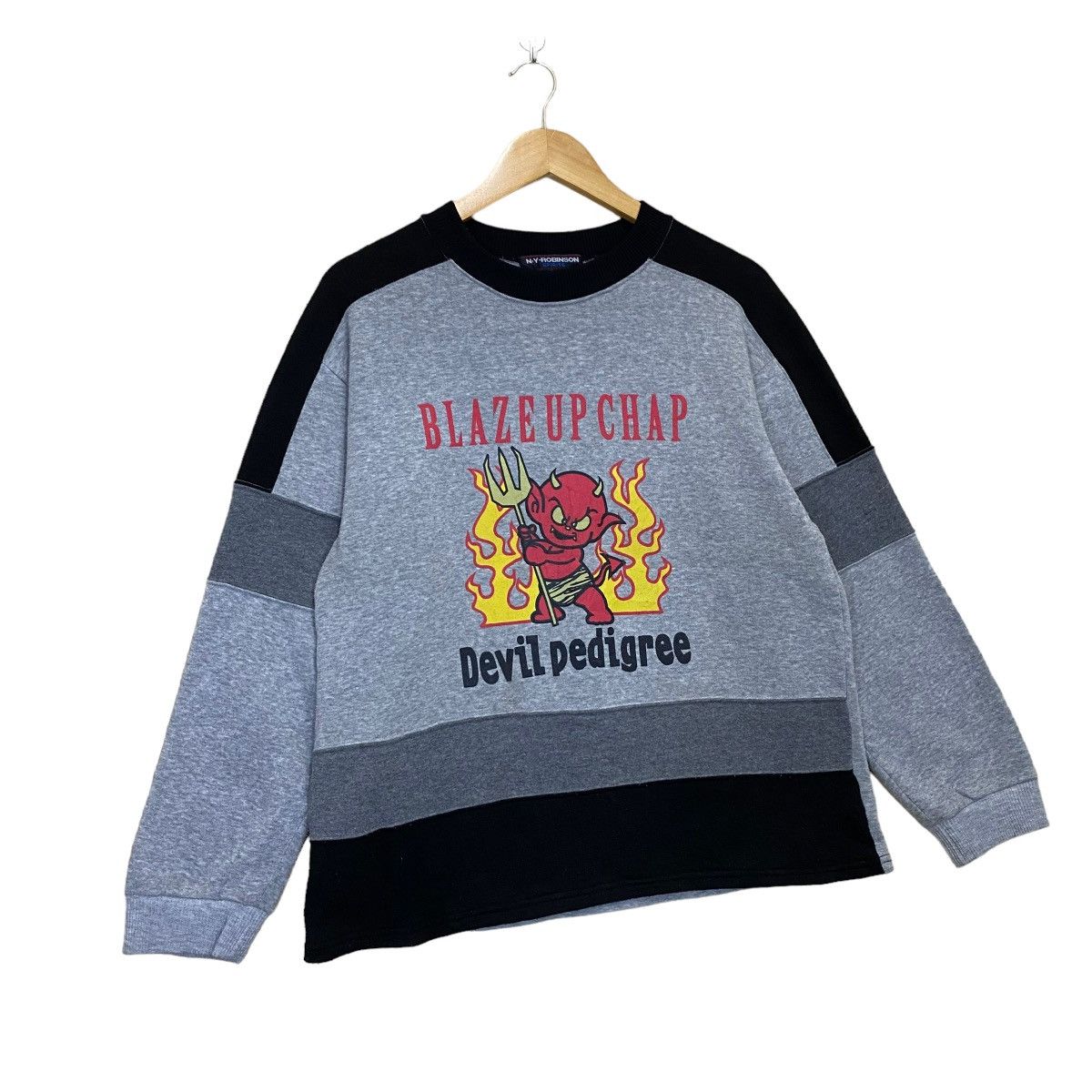 Japanese Brand × Tedman Blaze Up Devil Pedigree Big Logo Crewneck Sweatshirt Size US M / EU 48-50 / 2 - 2 Thumbnail