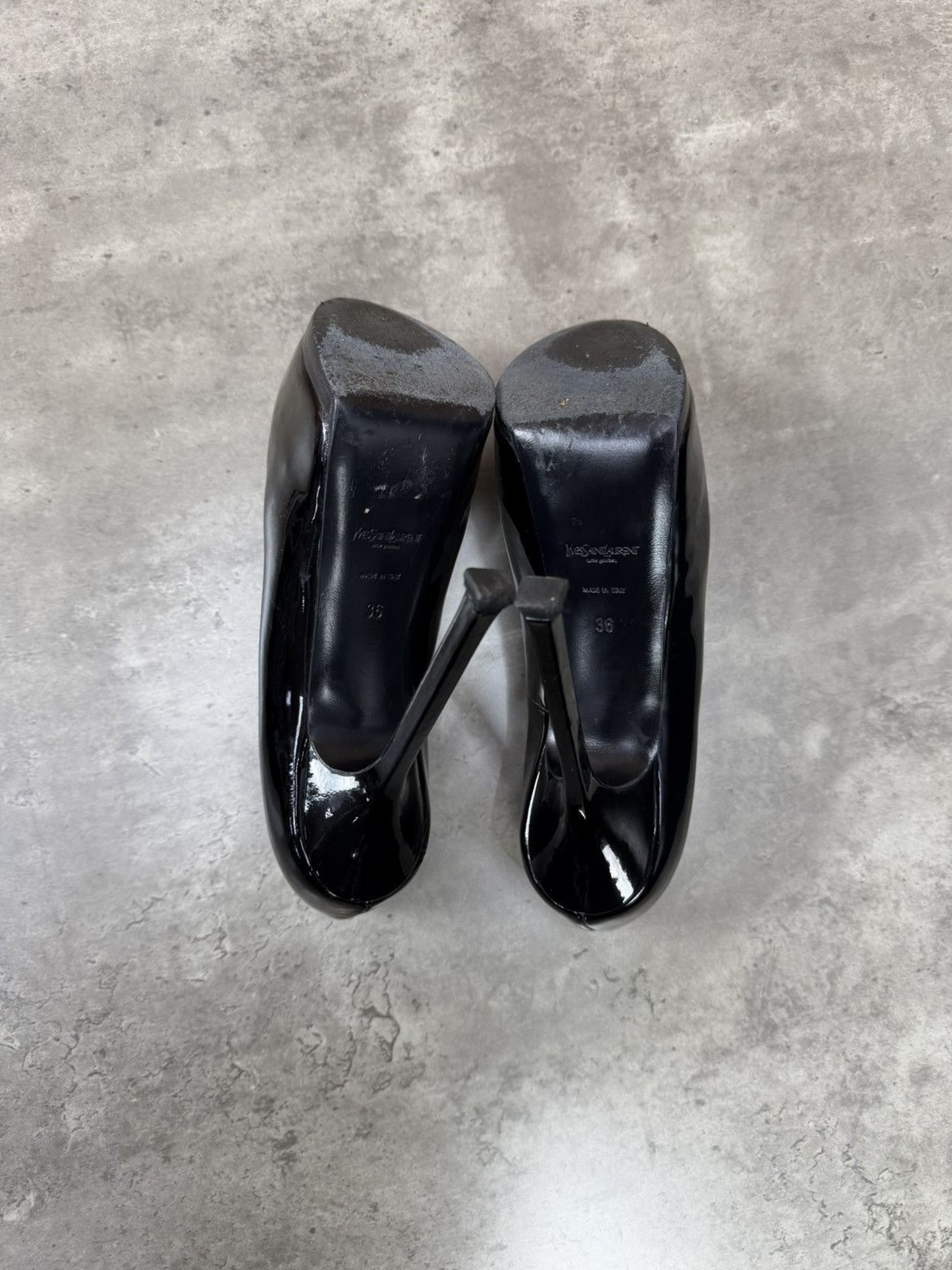 Yves Saint Laurent Yves Saint Laurent Black Patent Platform Heels Size 36 Size US 6 / IT 36 - 10 Thumbnail