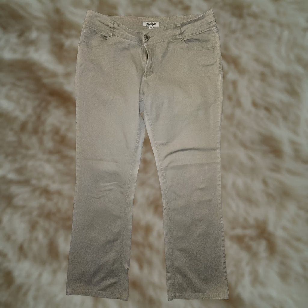 Southpole Southpole Straight Leg Pants Womens 13 Beige Low Rise Stretch Casual Hipster Khakis Mens? Womens Size 34" / US 12 / IT 48 - 1 Thumbnail