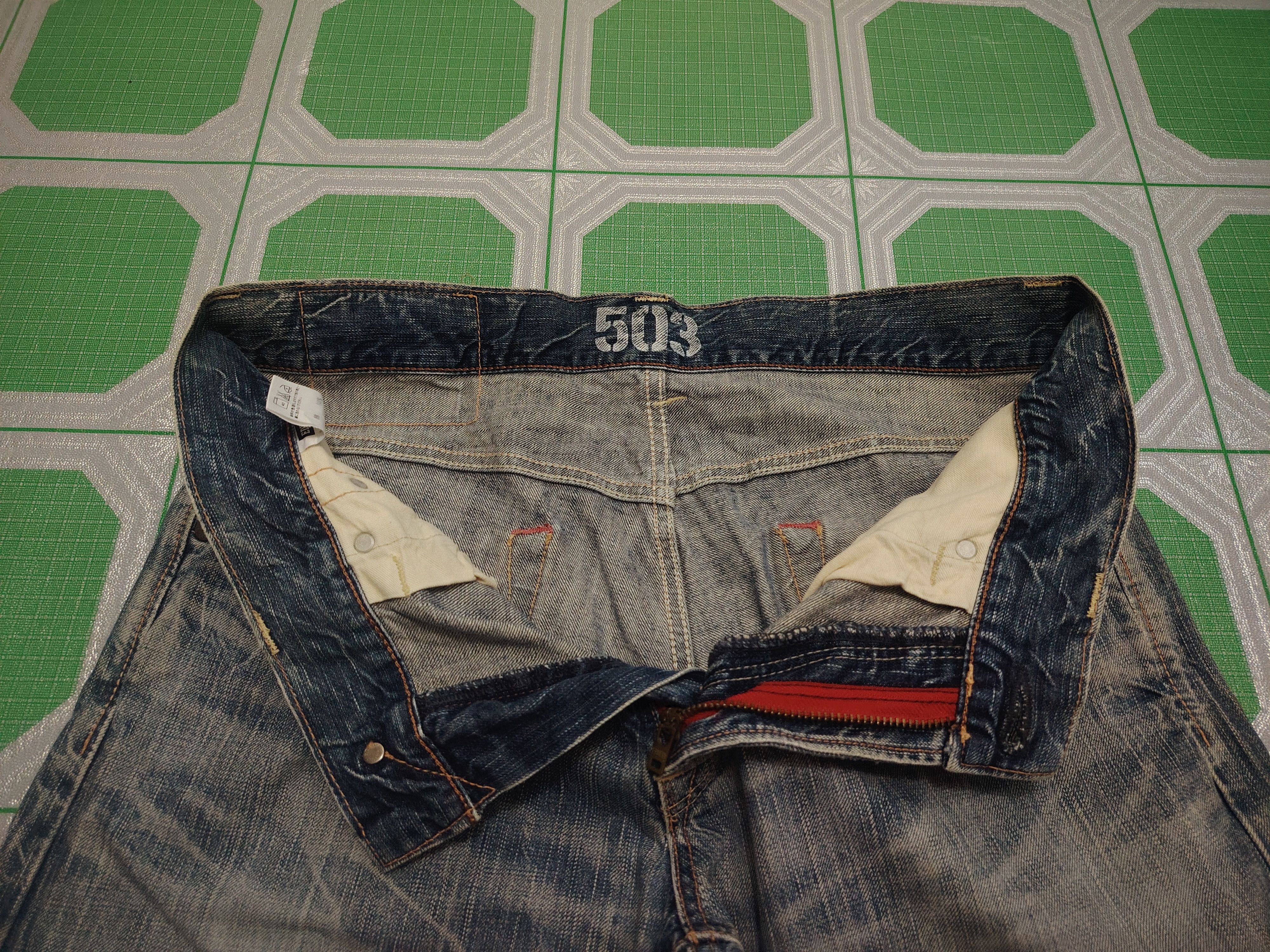 Who Decides War Japanese Edwin 503 Blue Trip Distressed Jeans Size US 34 / EU 50 - 7 Thumbnail