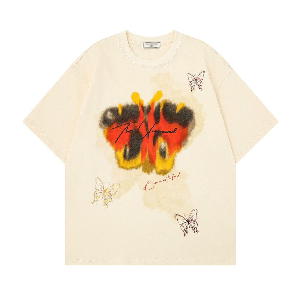 Japanese Brand Men's Loose Casual Butterfly Print T-shirt y2k Size US M / EU 48-50 / 2 - 1 Thumbnail