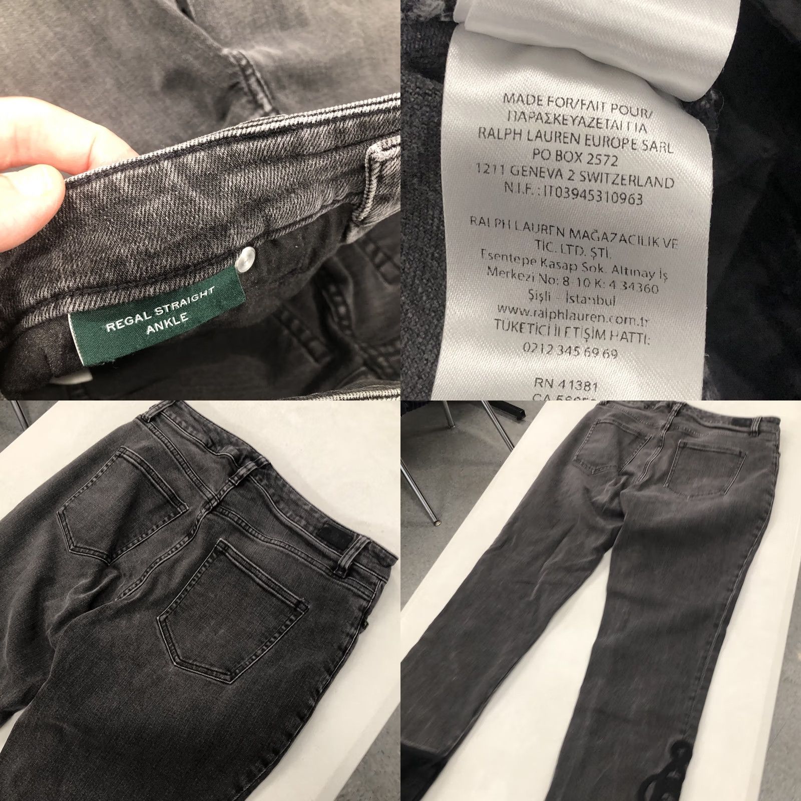 Ralph Lauren Lauren Ralph Lauren Black Regal Straight Ankle Jeans Sz 8 Womens Regular 5-Pocket Denim Cotton (Medium Wash) Button Zip Inseam 25.5" Cuff Regal Design Size 30" / US 8 / IT 44 - 8 Thumbnail