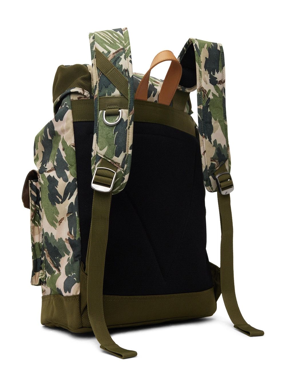 Paul Smith PS PAUL SMITH khaki green abstract print canvas backpack Size ONE SIZE - 2 Thumbnail