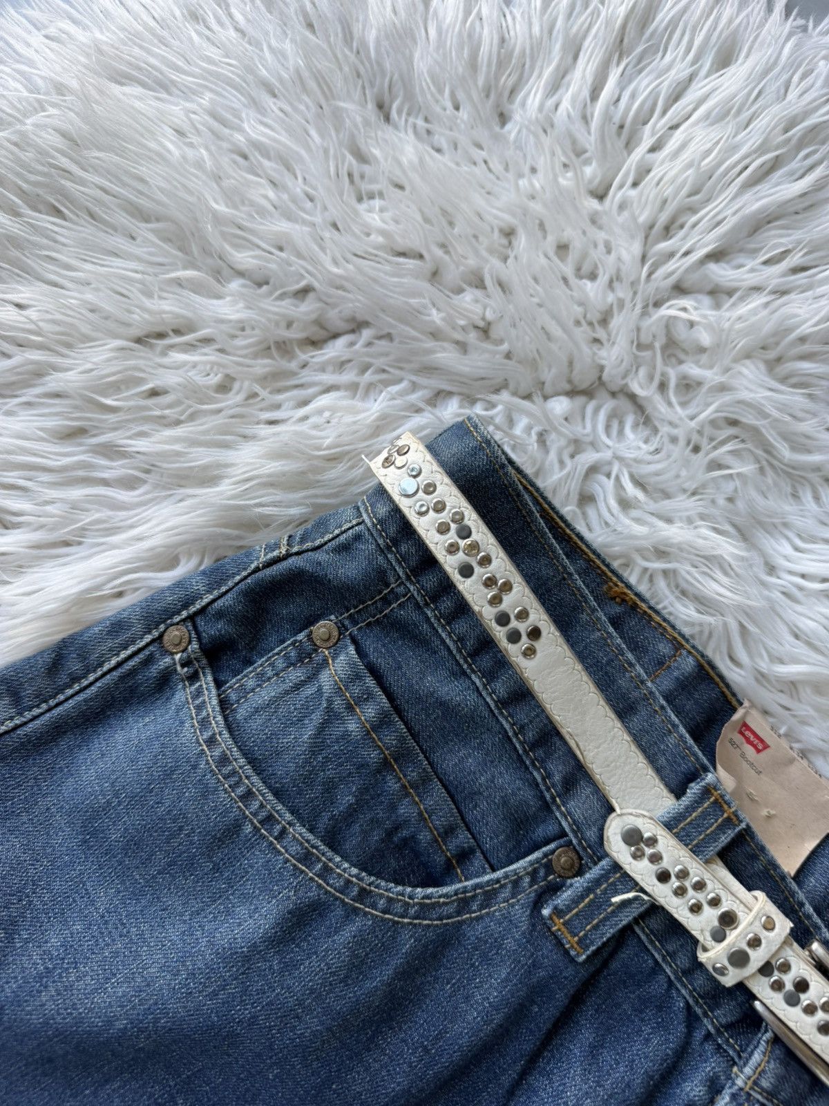 Hysteric Glamour Y2K Studded White Leather Belt Avant-garde Cyber Grunge Size ONE SIZE - 4 Thumbnail