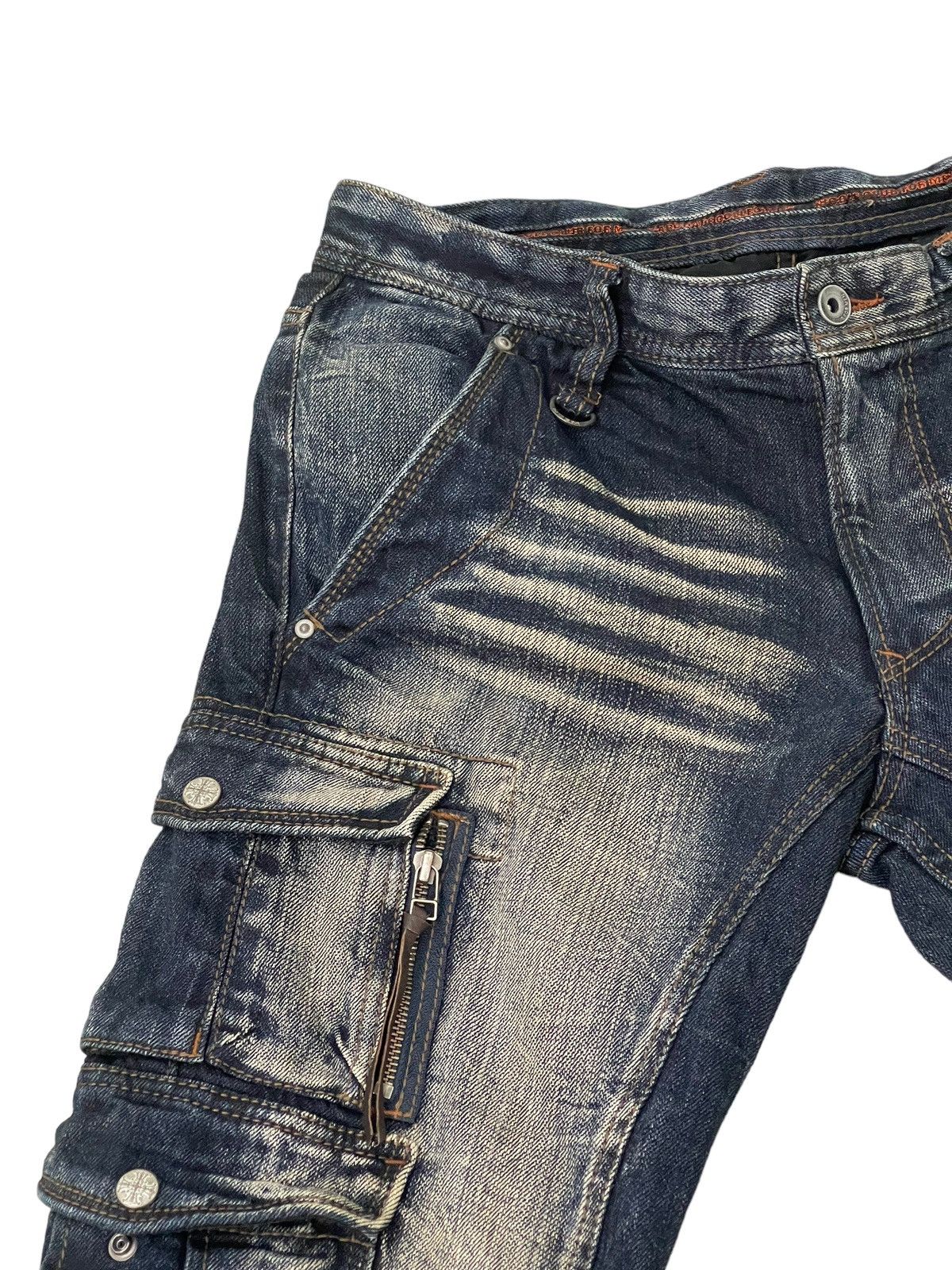 Japanese Brand Slight Flare Cargo Jeans Nicole Club Acid Wash Boot Cut 8🟦4 Size US 33 - 8 Thumbnail