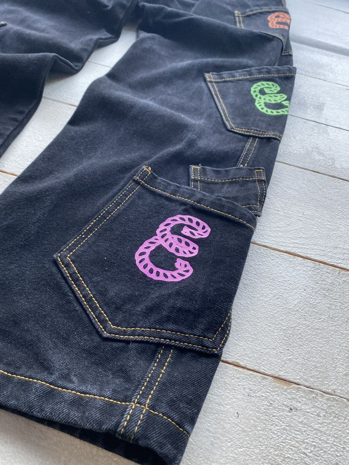 Japanese Brand ⚡️Spiritual Garment Japanese Style Multi Pocket Denim Pants Size US 31 - 3 Thumbnail