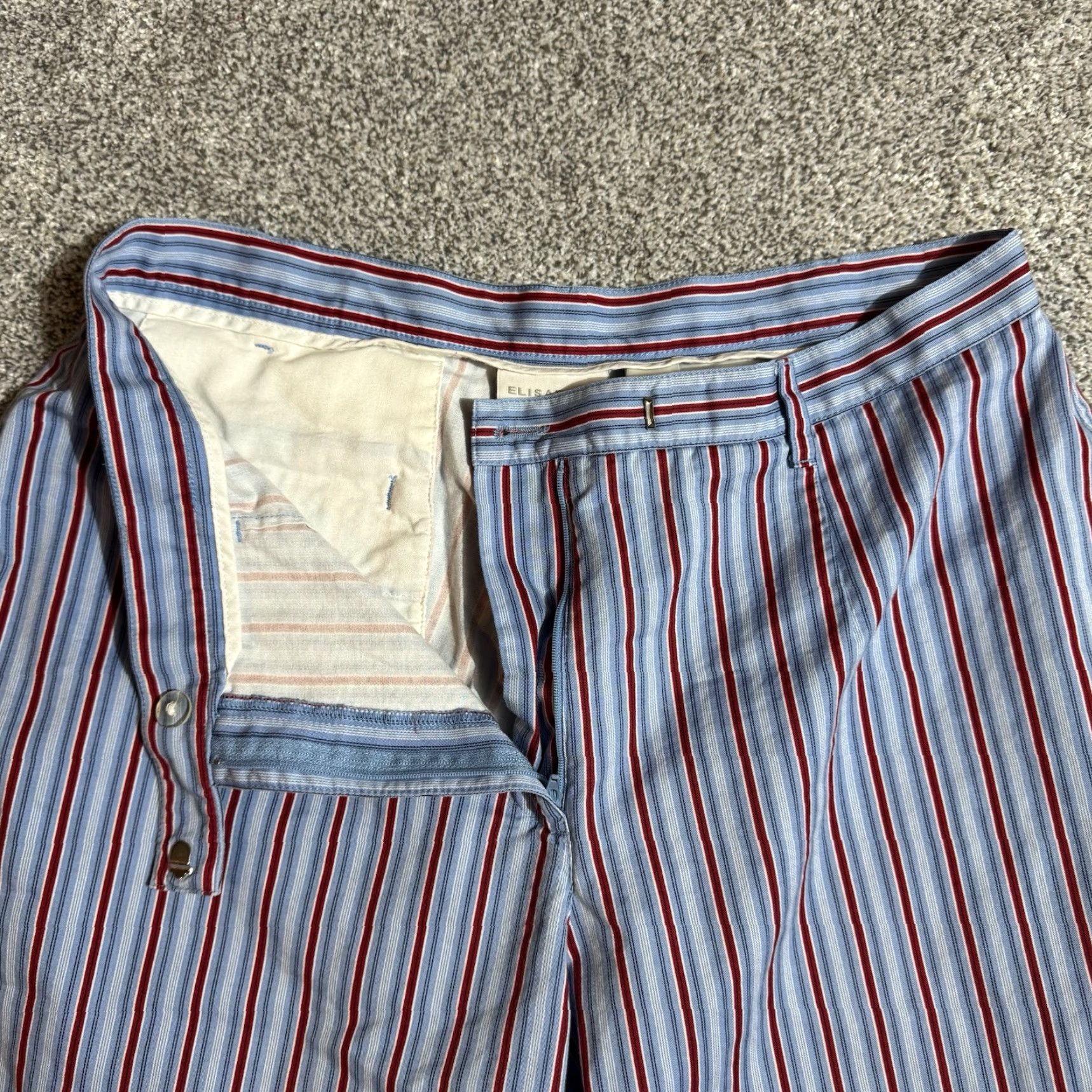 Vintage VINTAGE Capri Pants Womens 14P Petite Pinstriped Cotton 90s Preppy Office Business Pinstriped Straight Leg Pants Womens Size 36" / US 14 / IT 50 - 7 Thumbnail