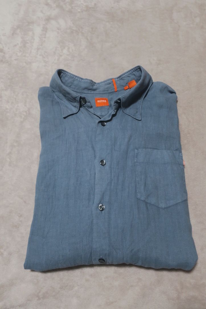 Hugo Boss Orange Label All Linen Button Shirt Size US XXL / EU 58 / 5 - 2 Thumbnail