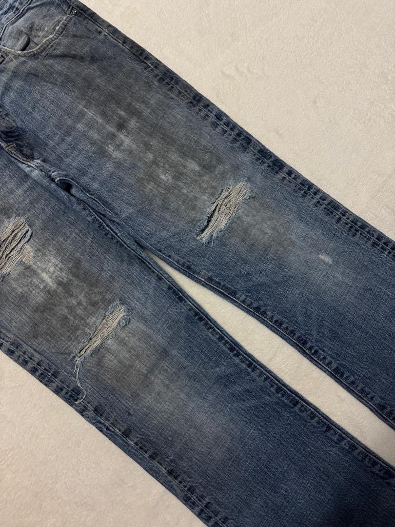 Levi's 💥INSANE💥CRAZY THRASHED ABRECROMBIE FLARED BELL BOTTOM JEANS Size US 35 - 10 Thumbnail