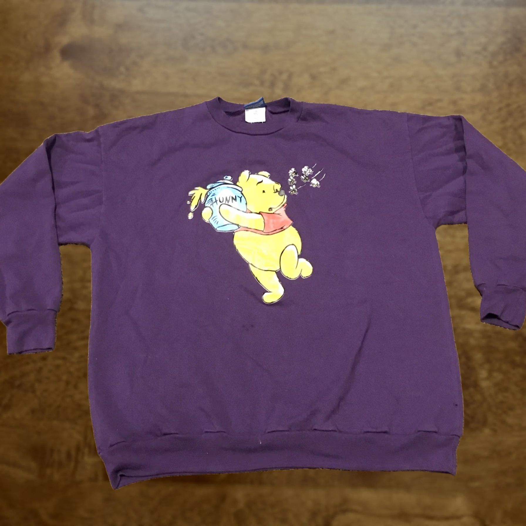 Disney VTG Disney Winnie the Pooh Sweatshirt Crewneck Sweater Purple Adult XL 90s B8 Size US XL / EU 56 / 4 - 1 Thumbnail