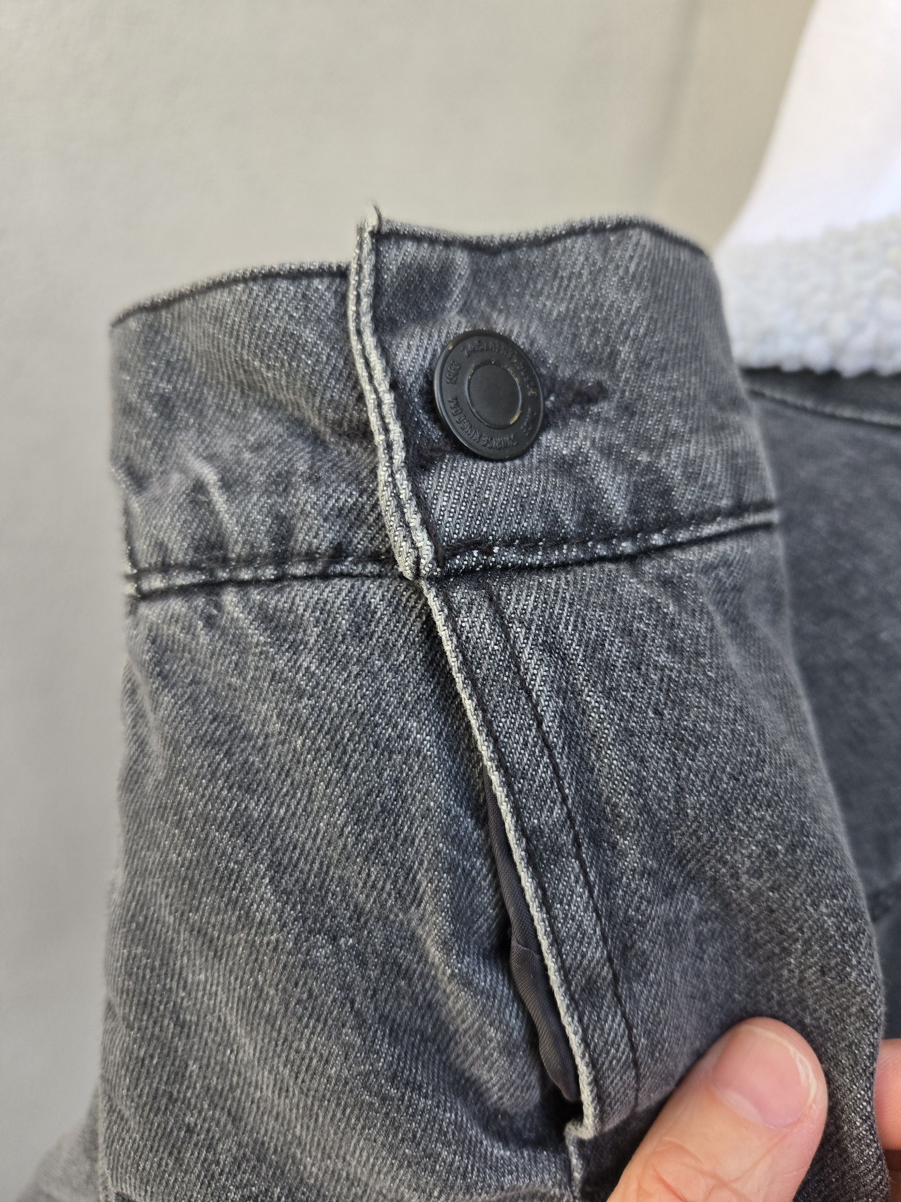 Other Sunrise Kingdom Faded Black Denim Sherpa Jean Jacket Size US M / EU 48-50 / 2 - 5 Thumbnail