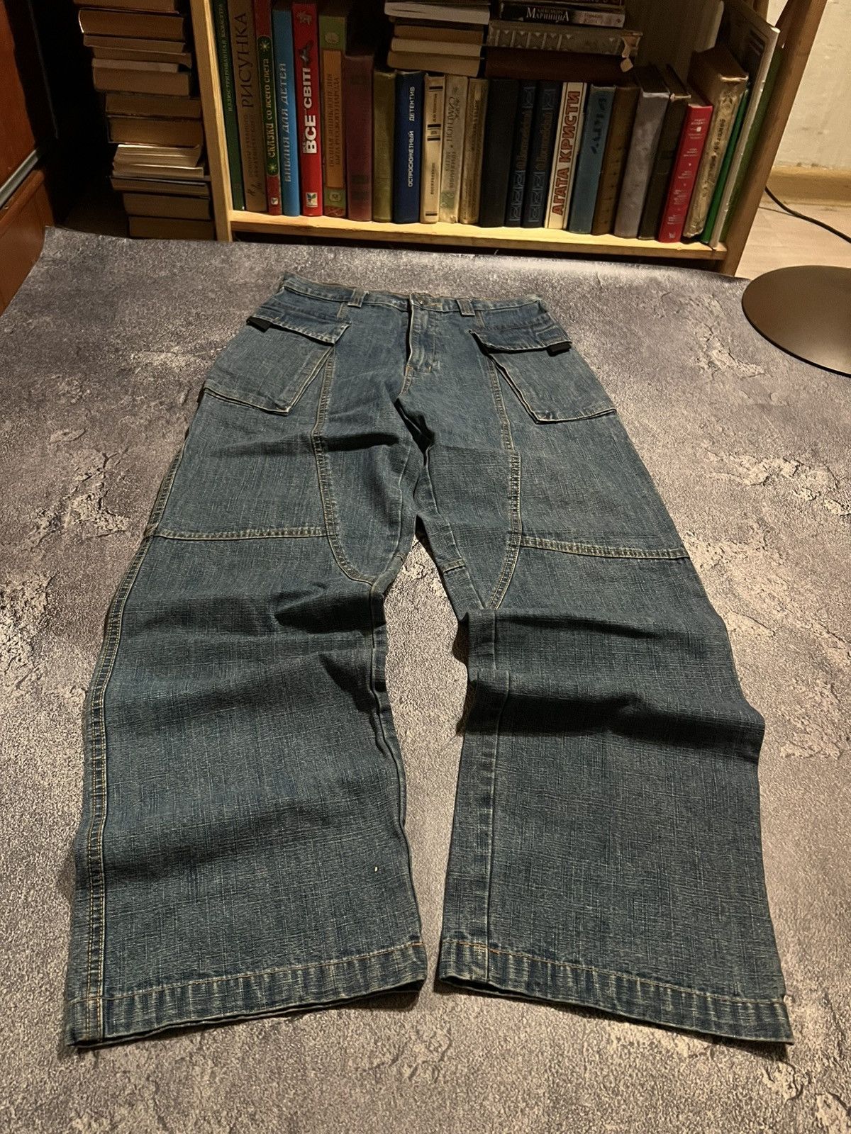 Vintage Baggy Workwear Washed Distressed Jeans / Avan Garde Y2K Size US 30 / EU 46 - 1 Thumbnail