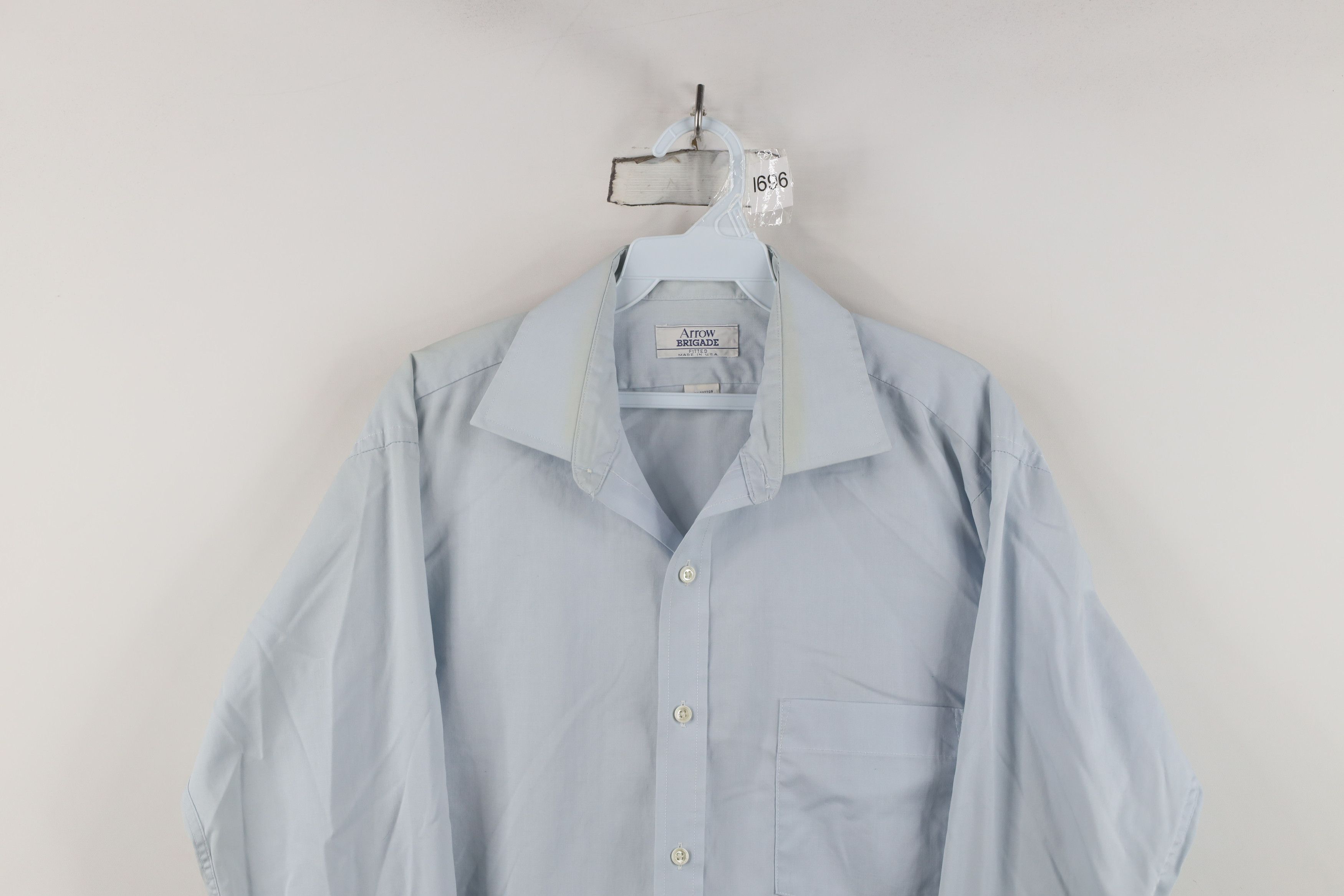 Vintage Vintage 90s Streetwear Fitted Button Shirt Blue USA Size US M / EU 48-50 / 2 - 2 Thumbnail