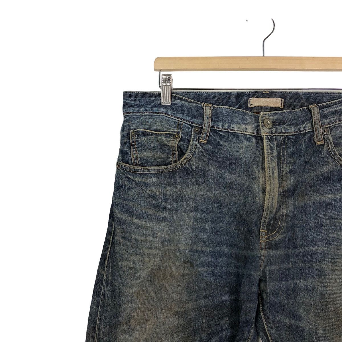 Japanese Brand Rare Distressed Denim Jeans Regular Fit Uniqlo Issey Miyake Size US 36 / EU 52 - 6 Thumbnail