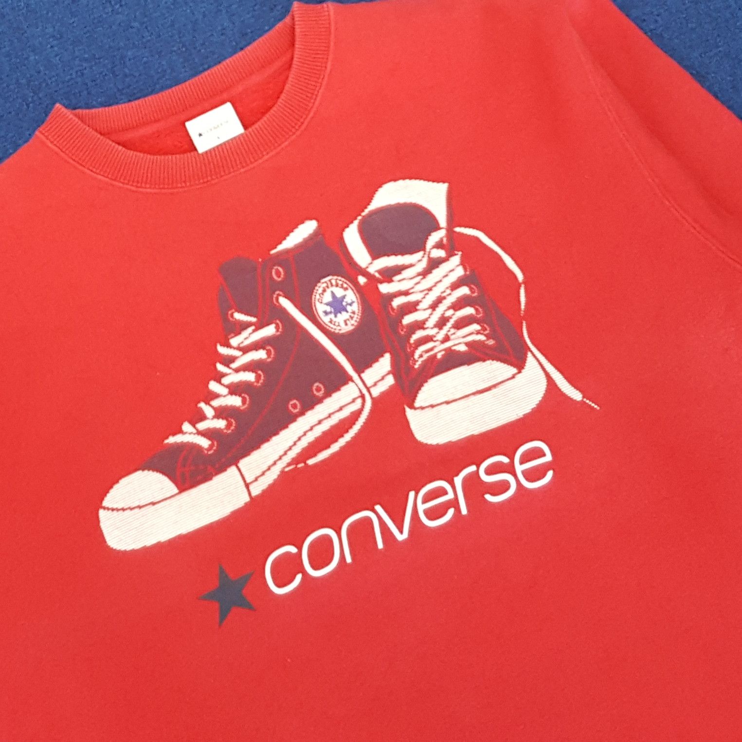 Converse × Vintage Vintage Converse Chuck Taylor High Cut Printed Sweatshirts Size US L / EU 52-54 / 3 - 2 Thumbnail