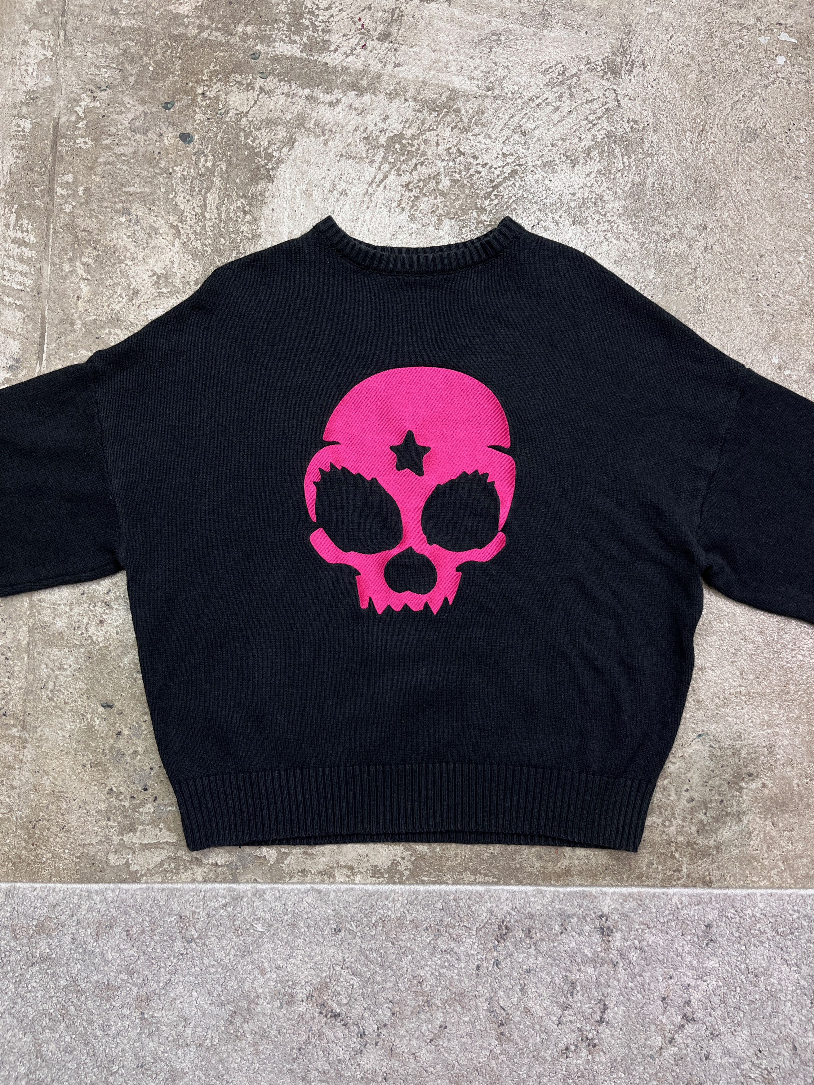 Vintage BOXY Y2K GLAM SKULL EMBROIDERED KNITTED SWEATER - LOT № 1292 Size US XL / EU 56 / 4 - 2 Thumbnail