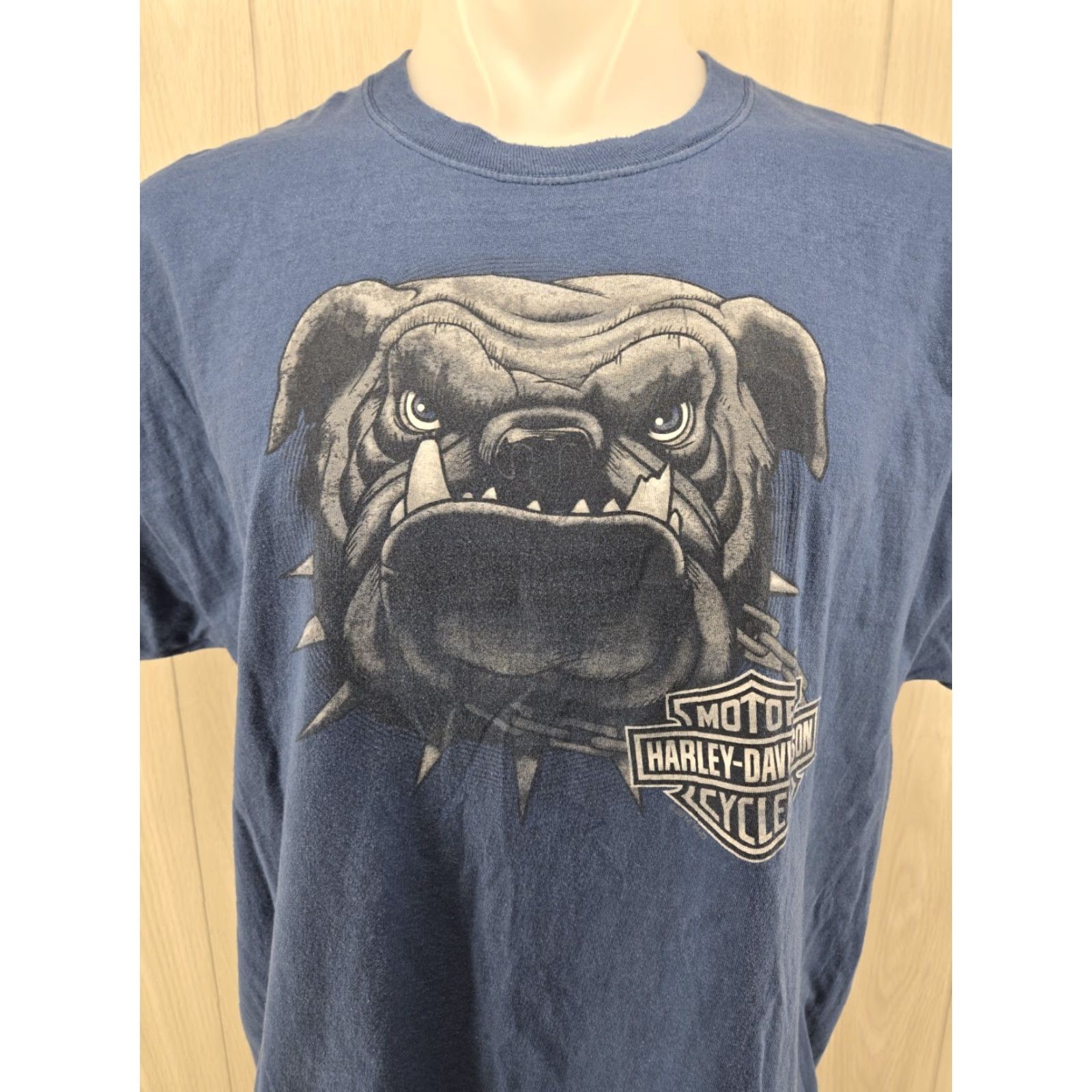 Harley Davidson Harley-Davidson Tee T-Shirt XL Blue Men Short Sleeve Crew Neck Logo Graphic Print 20s-90s Biker Motorcycle Casual Modern Size US XL / EU 56 / 4 - 3 Thumbnail