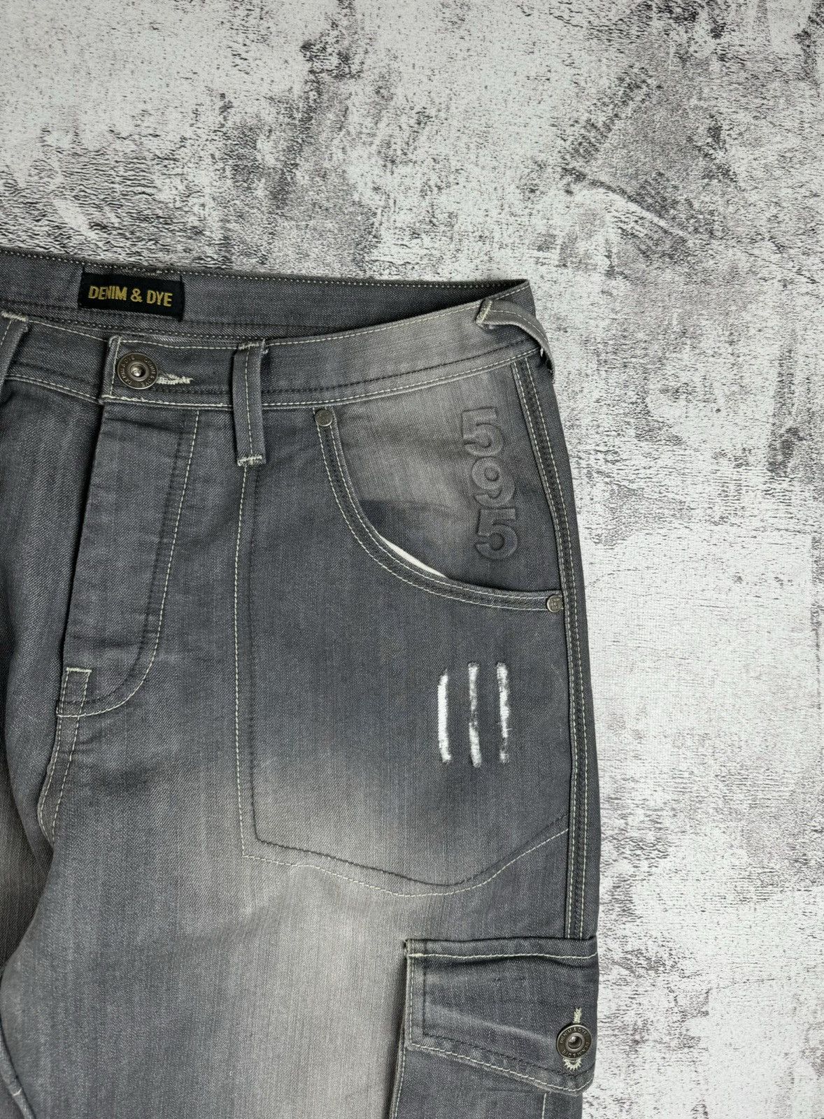 Japanese Brand Denim & Dye Rap Distressed Faded Cargo Multipocket Jeans Size US 34 / EU 50 - 13 Thumbnail