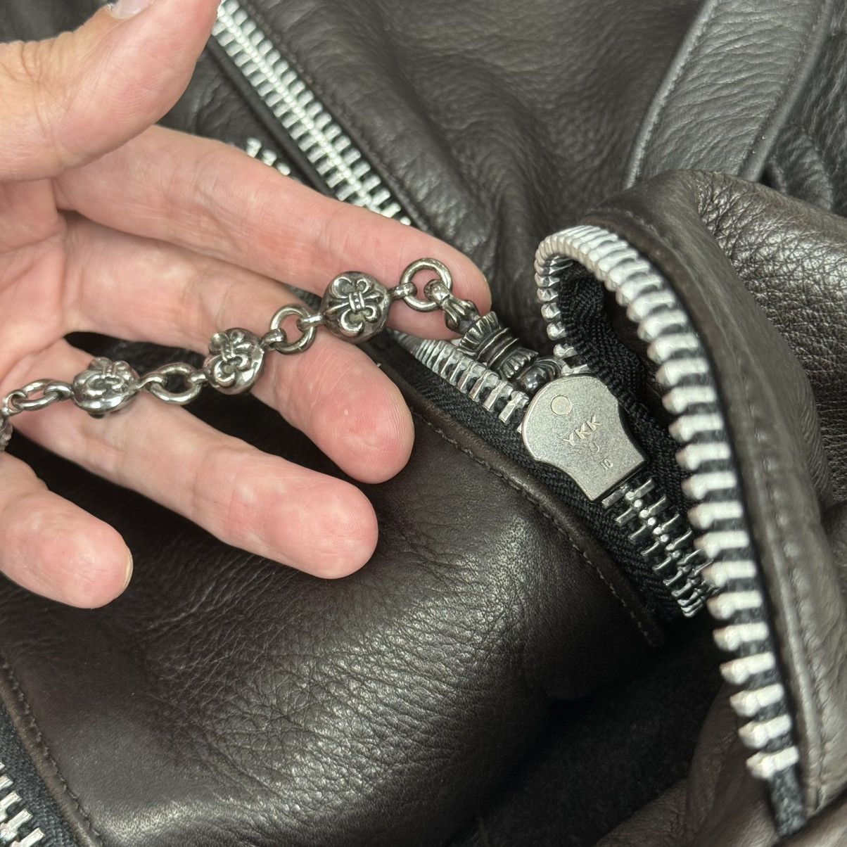 Chrome Hearts Chrome Hearts Rare Brown Leather Fleur XL Duffel Bag Size ONE SIZE - 16 Thumbnail