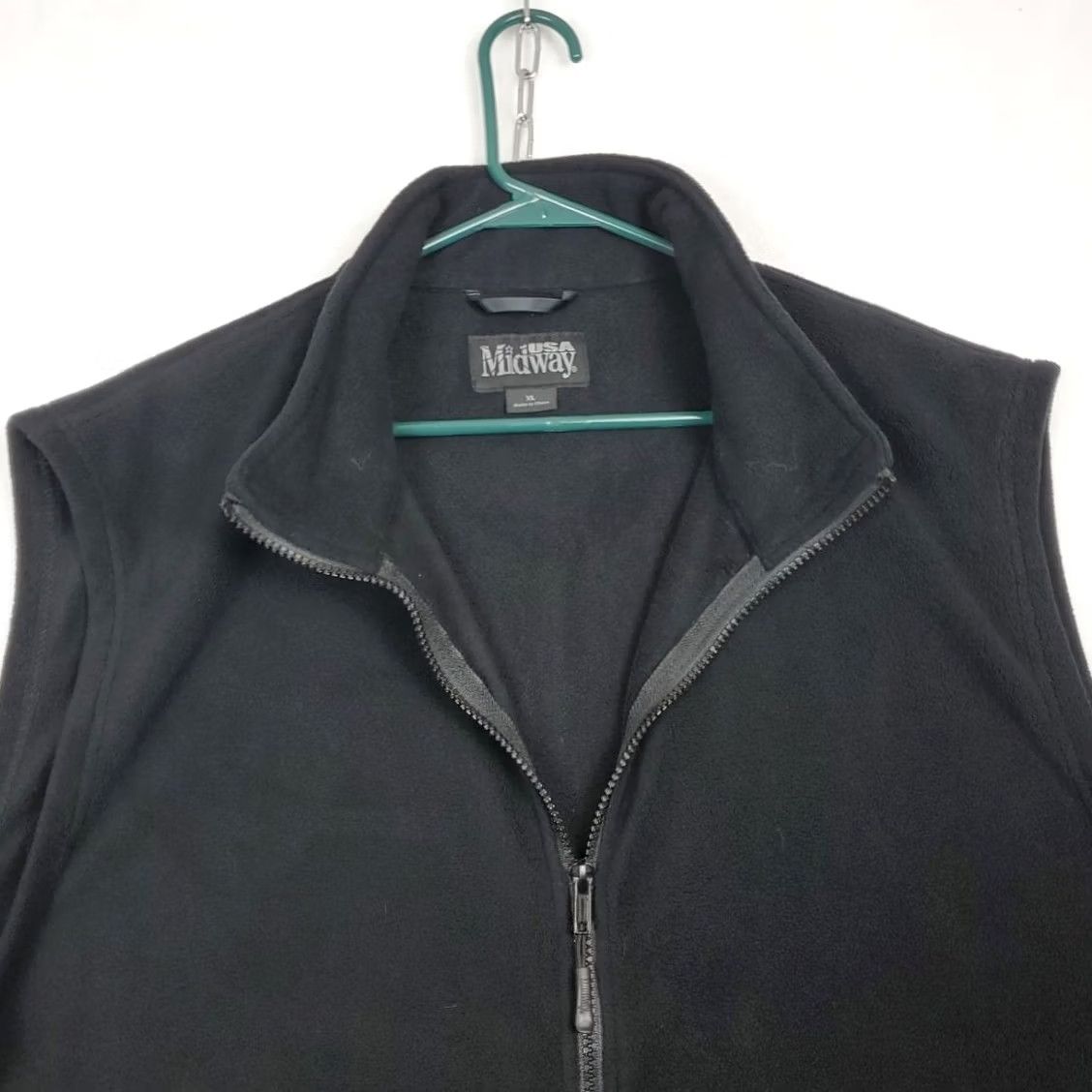 Vintage Midway USA Black Full Zip Vest Fleece Hunting Shooting Men's XL Zip Pockets Size US XL / EU 56 / 4 - 5 Thumbnail