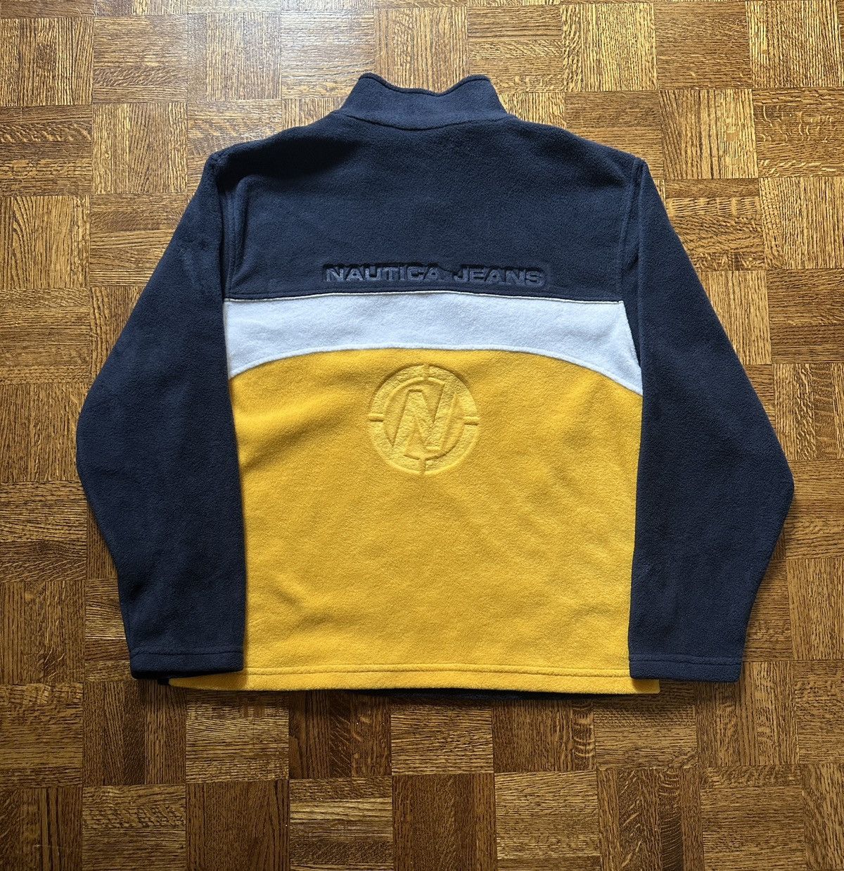 Nautica Vintage Nautica Jeans Embossed 1/4 Zip Fleece Pullover Size US XL / EU 56 / 4 - 1 Thumbnail