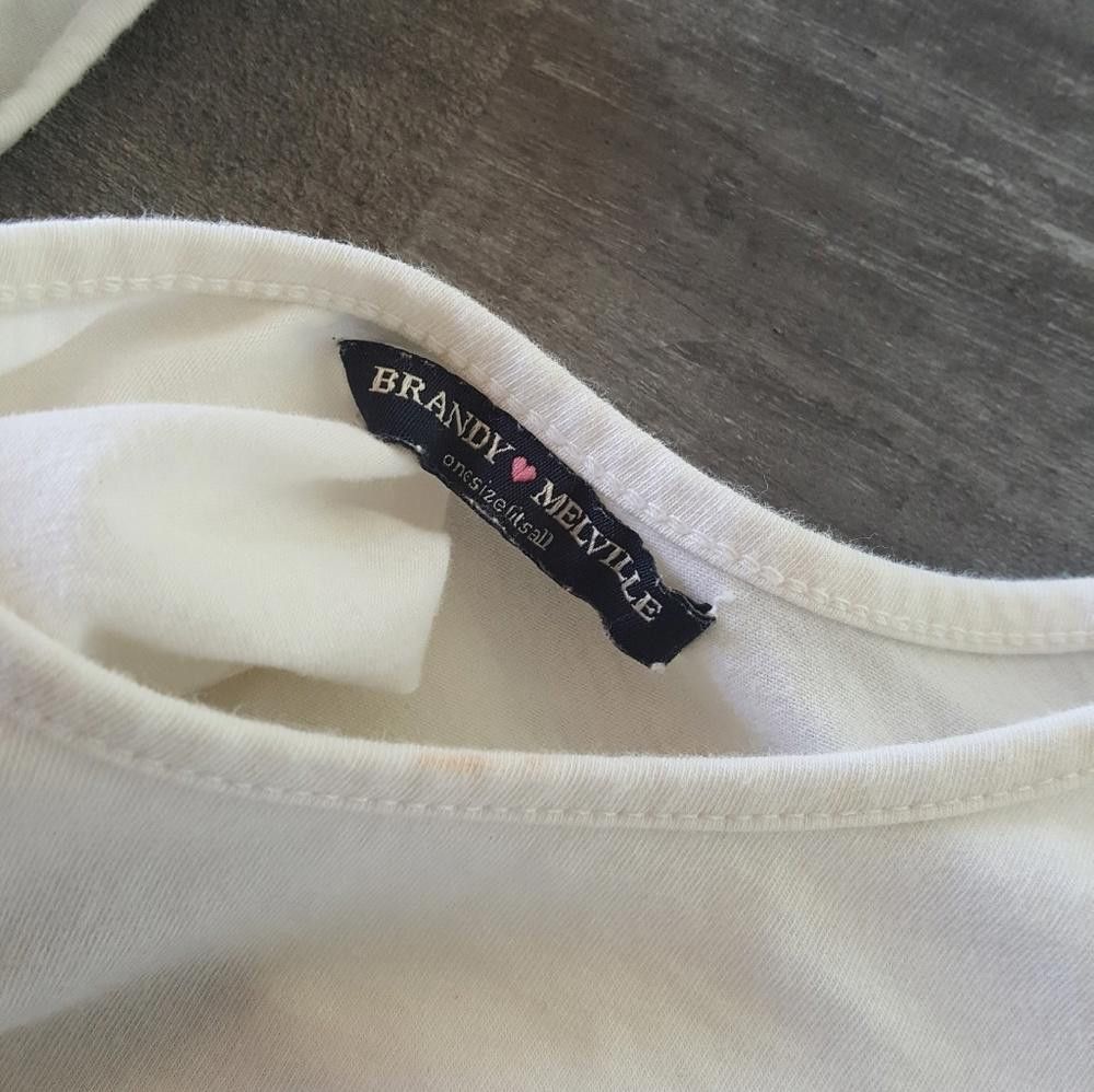 Designer White Scoop Melville Cropped Long Sleeve Size ONE SIZE - 3 Thumbnail