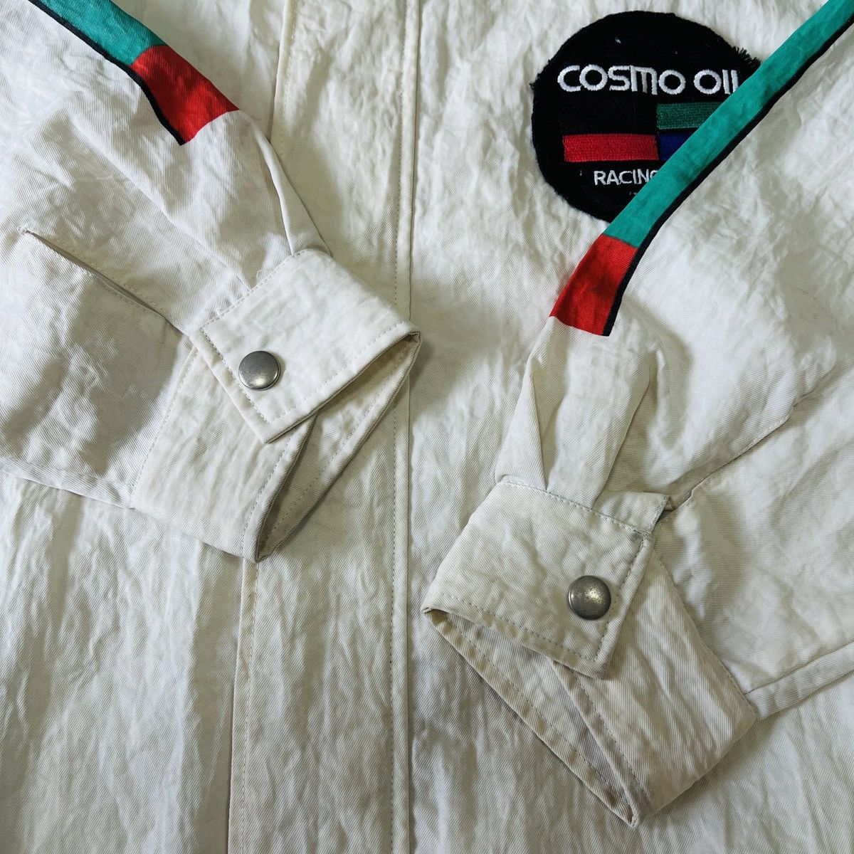 Japanese Brand Vintage 80s Cosmo Oil Racing Staff Bomber Jacket Size US L / EU 52-54 / 3 - 14 Thumbnail