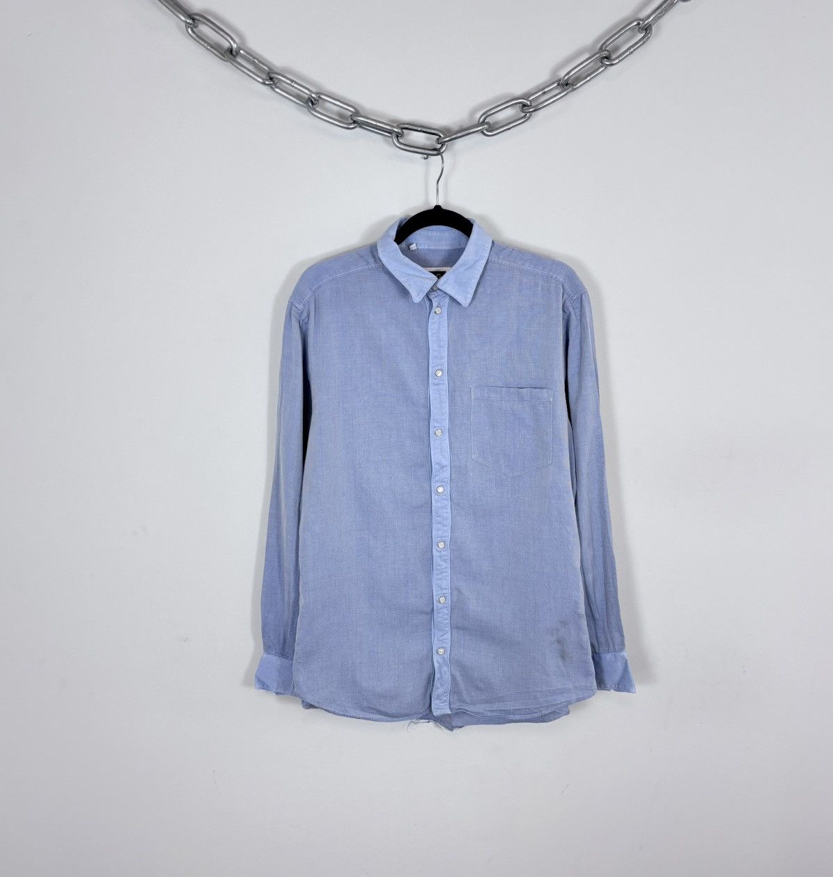 Dolce & Gabbana Dolce & Gabbana Men’s Light Blue Button Up Long Sleeve Shirt Size US L / EU 52-54 / 3 - 1 Thumbnail