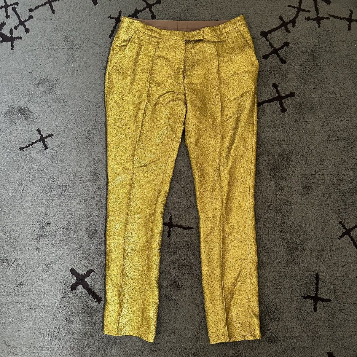 Veronique Branquinho Archive Veronique Branquinho Gold Lurex Trousers Pants Size 28" / US 6 / IT 42 - 1 Thumbnail