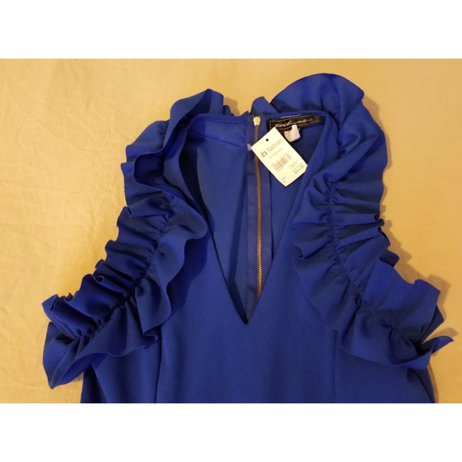 Vintage Womens Touch Me Romper Pants Suit L Blue 1 Piece V-Neck Casual Summer Spring Regular Womens L Blue Romper Suit Size 36" / US 14 / IT 50 - 2 Thumbnail